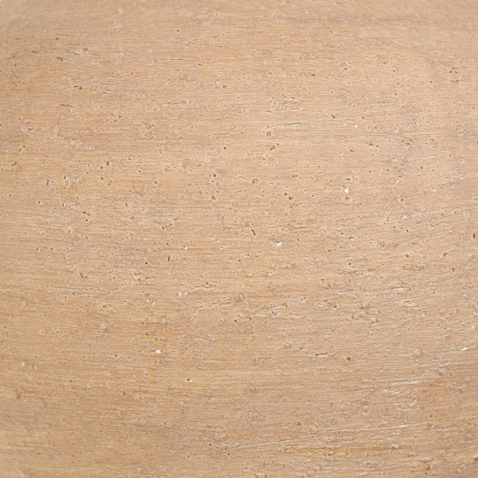 17" Beige Ceramic Wide Textured Vase