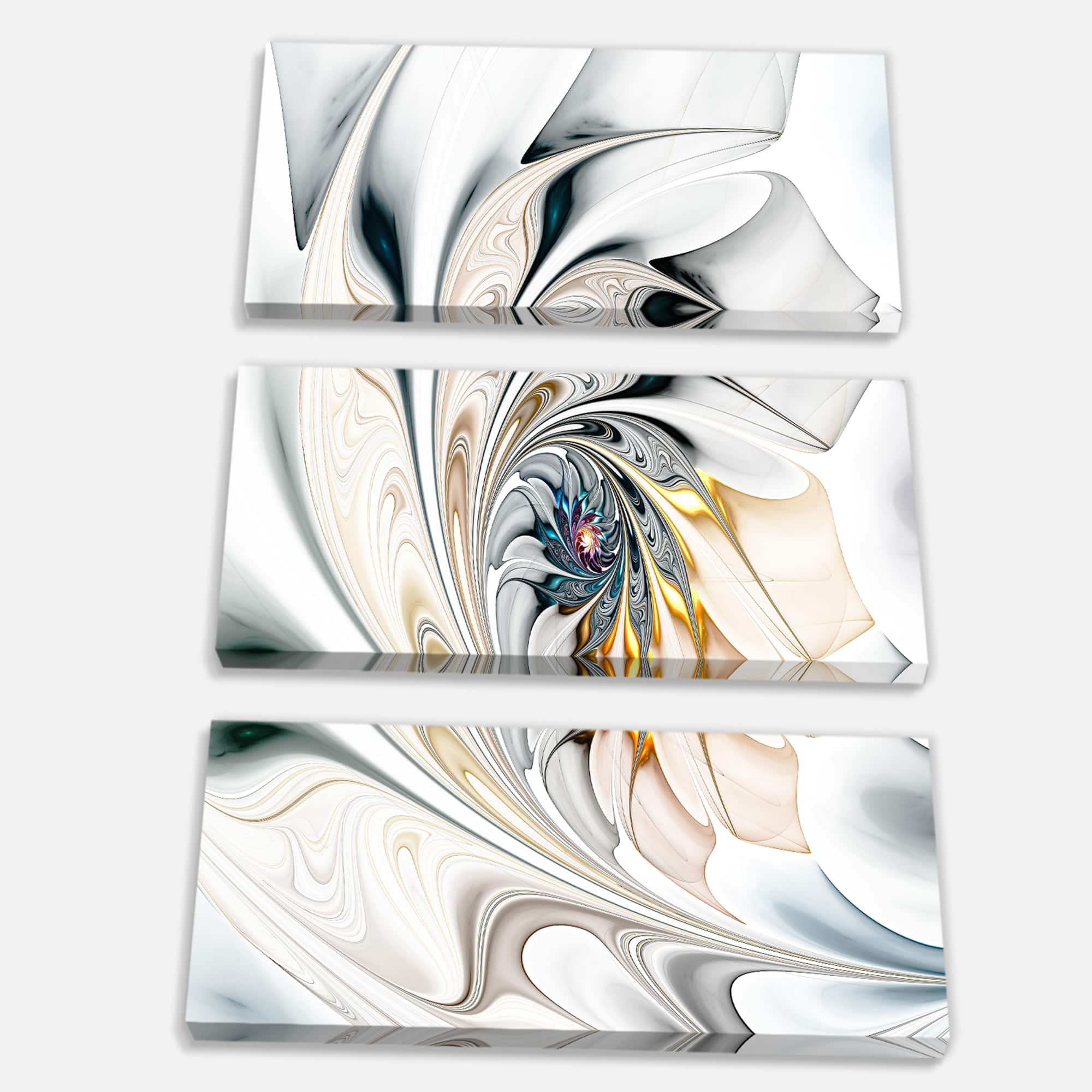 Designart - White Stained Glass Floral Art