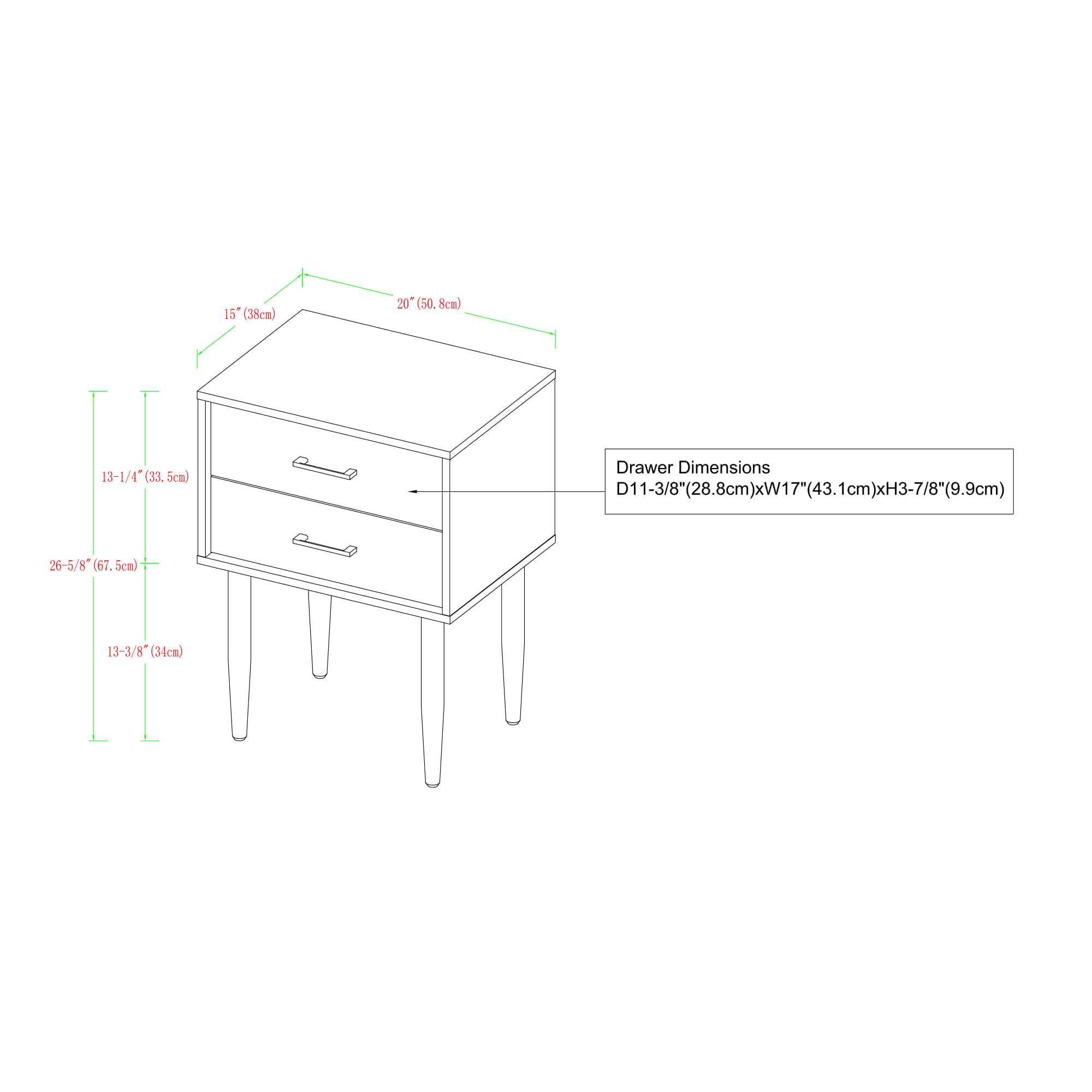 Walker Edison Dark Walnut Modern Nightstand