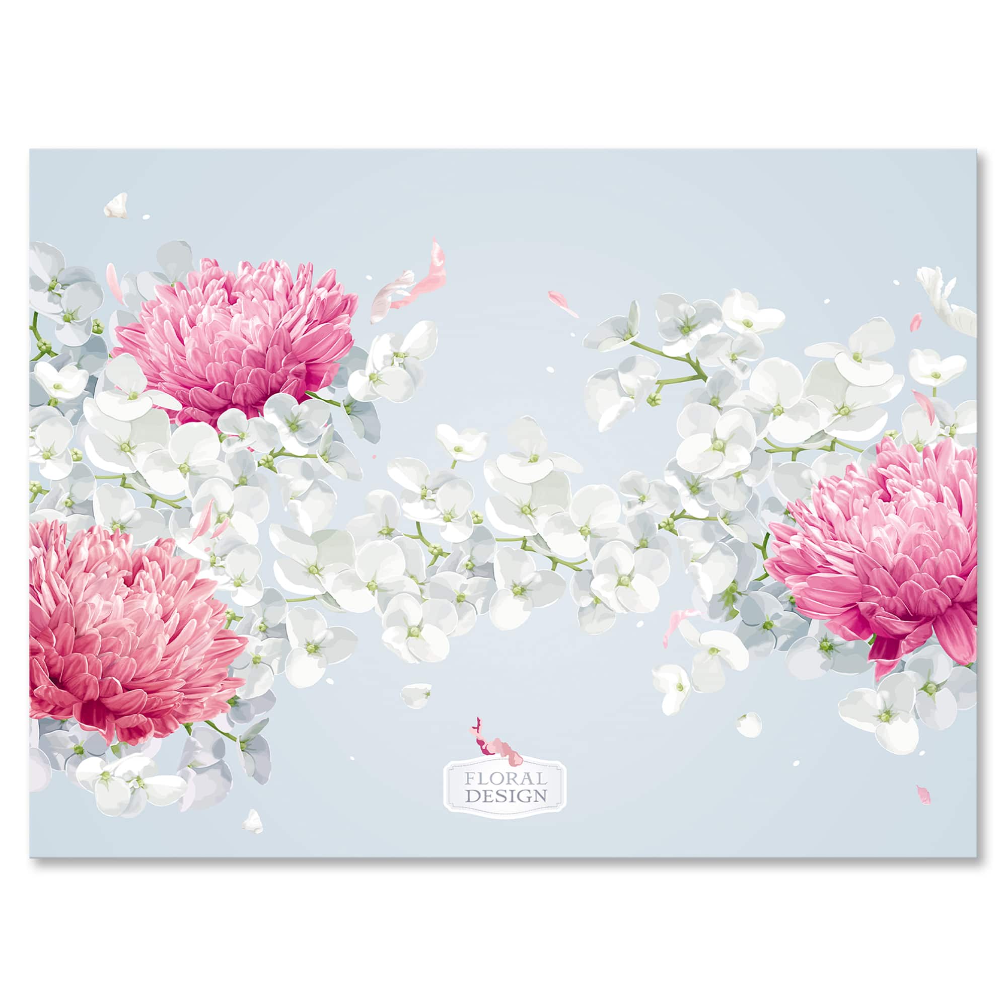 Designart - Chrysanthemums and Apple Blossom - Traditional Canvas Wall Art Print