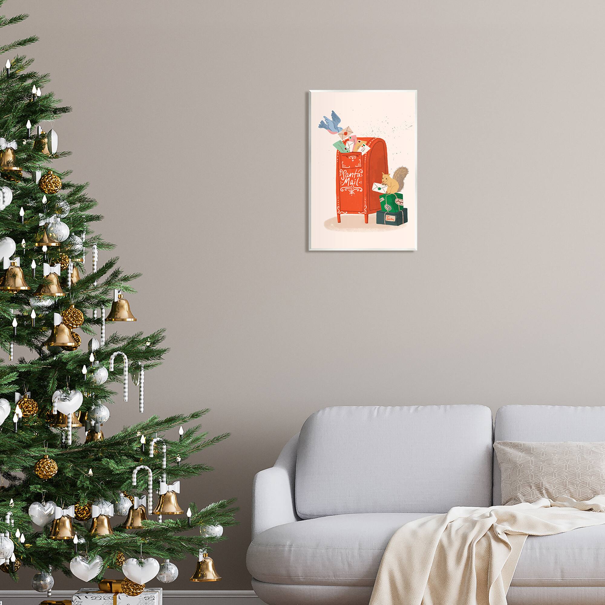 Stupell Industries Santa Mail Holiday Parcels Letters Wall Plaque Art