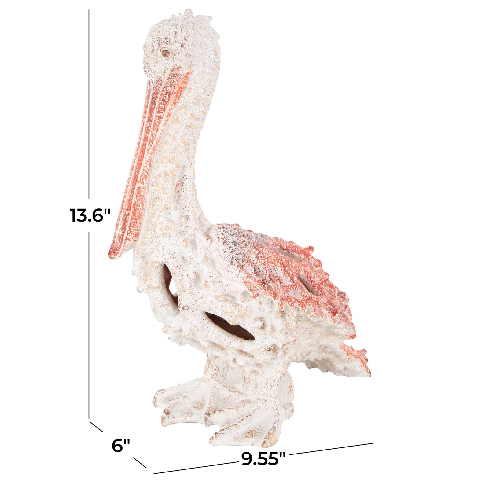 13.5" Textured Polystone Pelican Sculpture