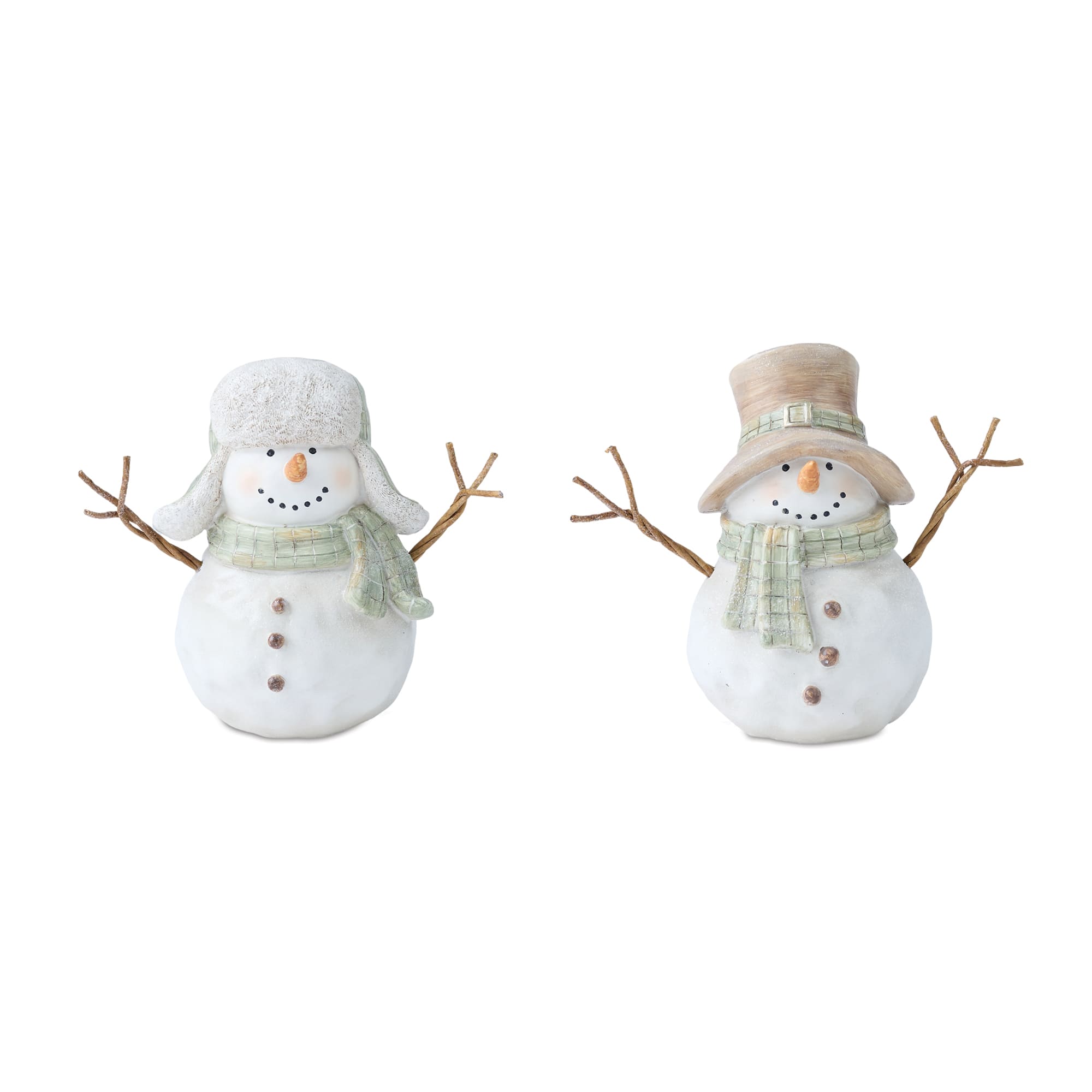 Melrose 5.75" Glittered Snowman Figurines Set