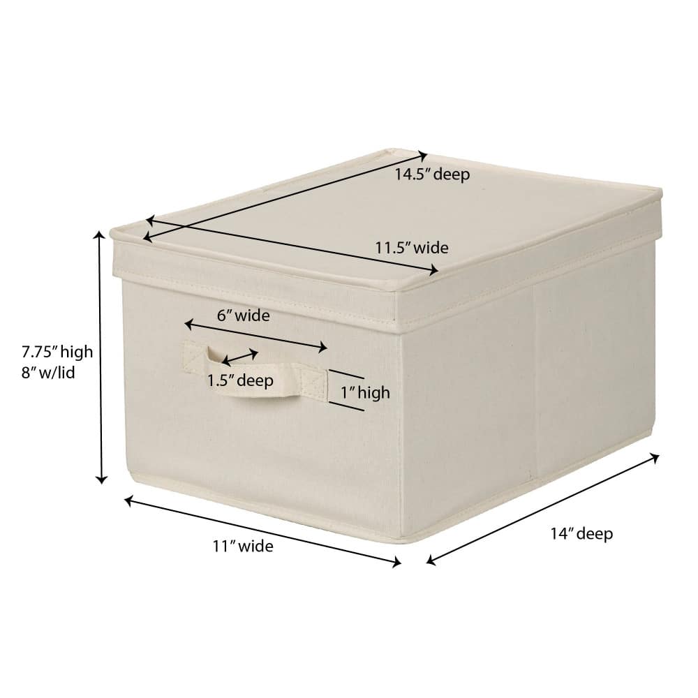Household Essentials Canvas Storage Box with Lid