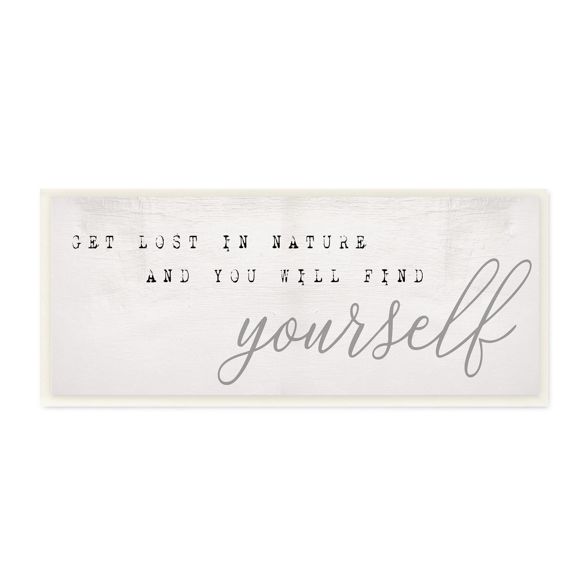 Stupell Industries Find Yourself In Nature Phrase Vintage Typewriter Typography, 7" x 17"