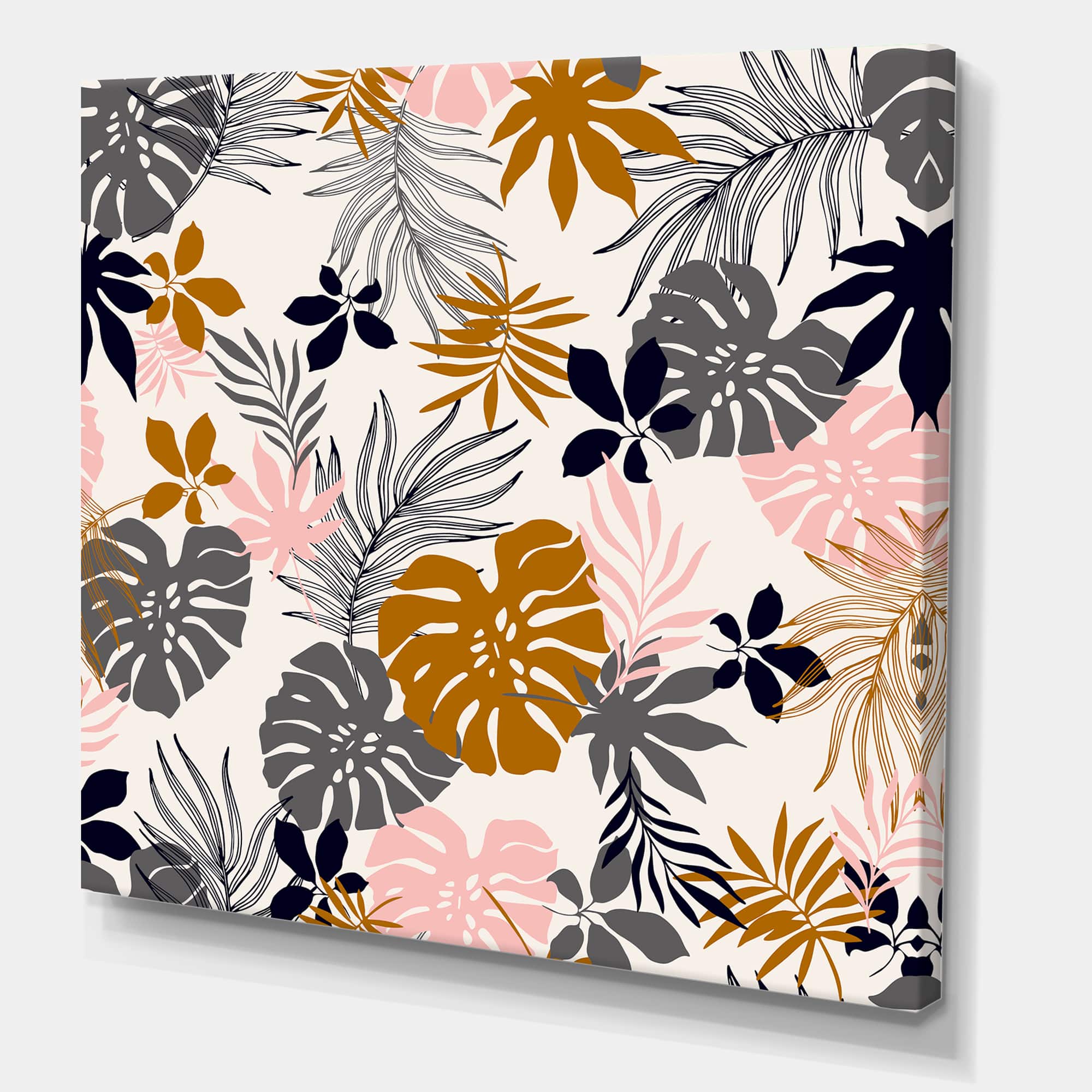 Designart - Tropical Naturepalm Monstera Leaves In Silhouette