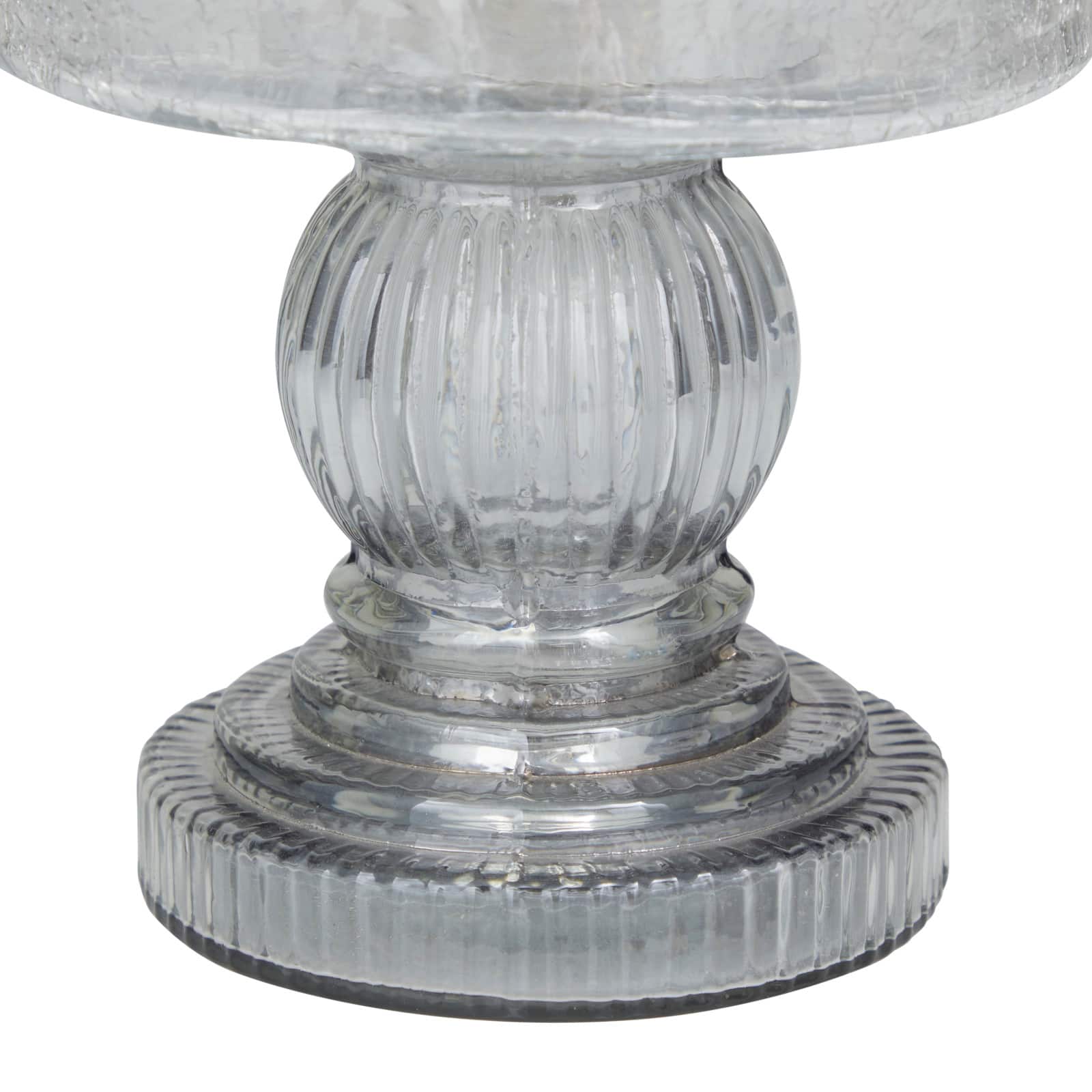 Black Glass Traditional Candle Holder, 10" x 6" x 6"