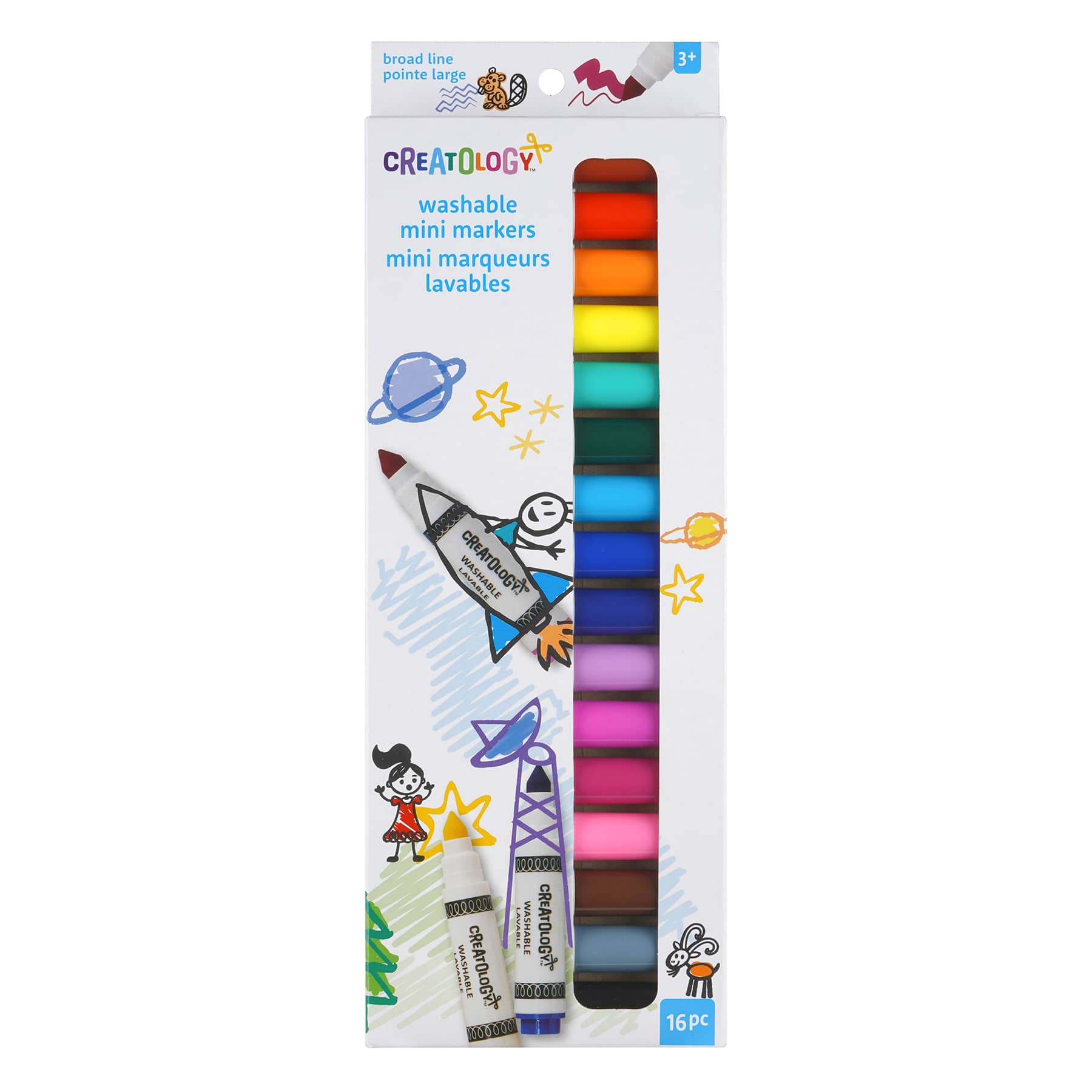 12 Packs: 16 ct. (192 total) Broad Line Washable Mini Markers by Creatology™