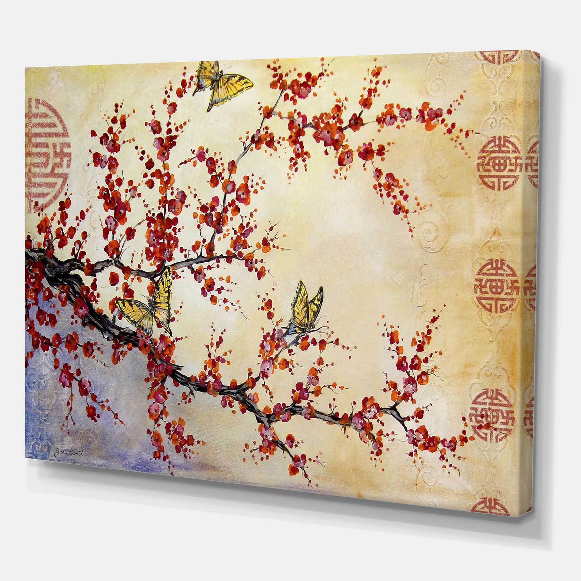 Designart - Butterfly Blossoms-Asian