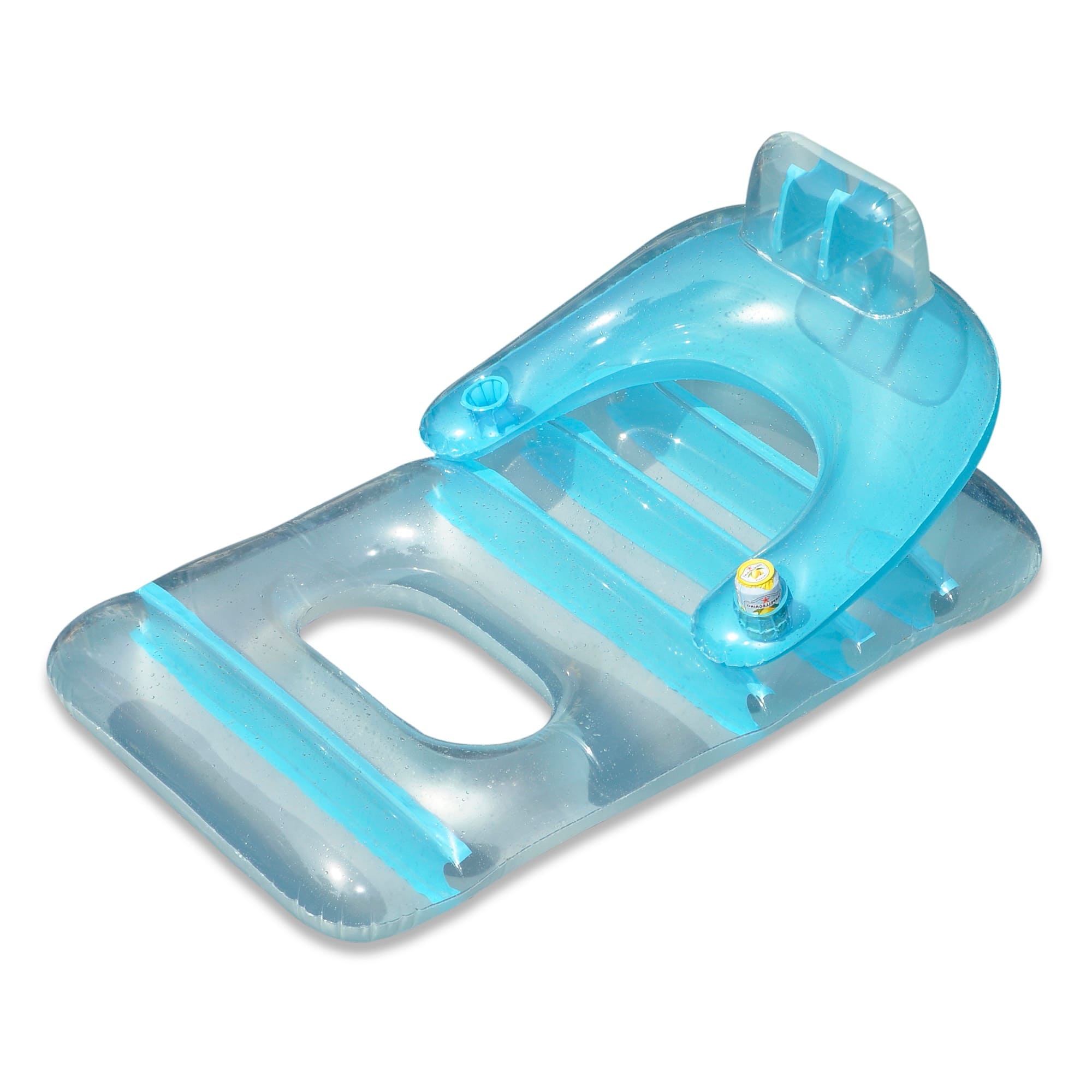 66" Inflatable Light Blue and Clear Classic Swimming Pool Lounge Chair