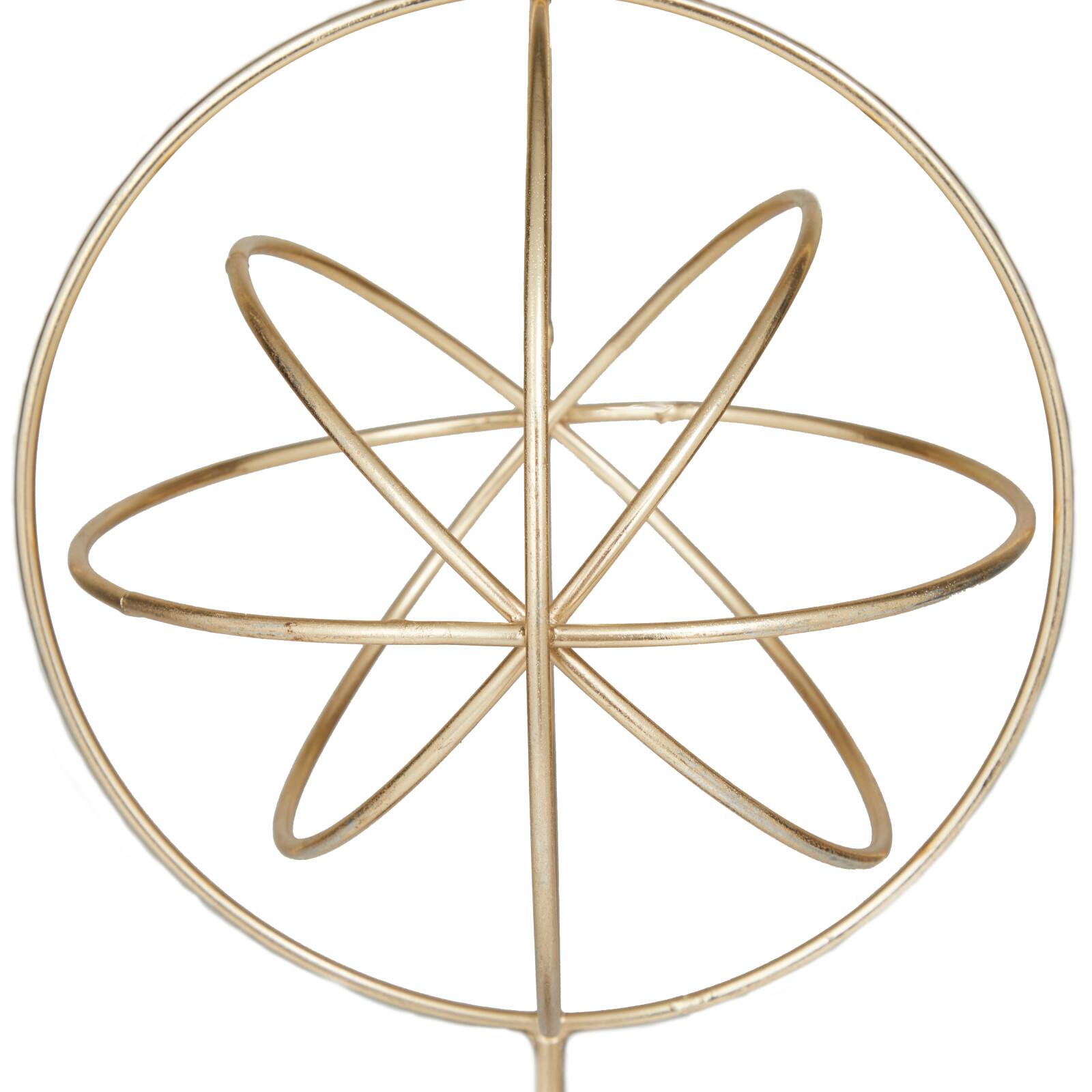 CosmoLiving by Cosmopolitan Gold Marble Contemporary Sculpture, 18" x 9" x 9"