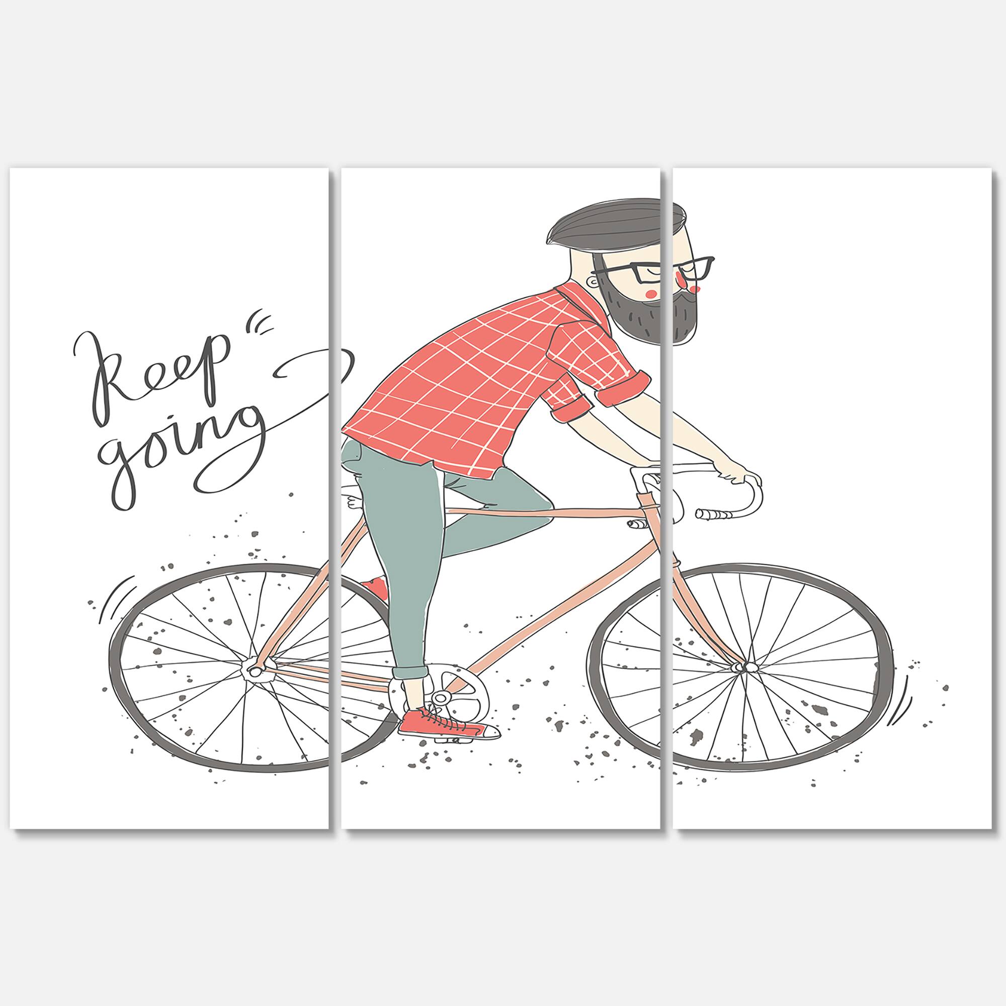 Designart - Hipster Man On A Bicycle