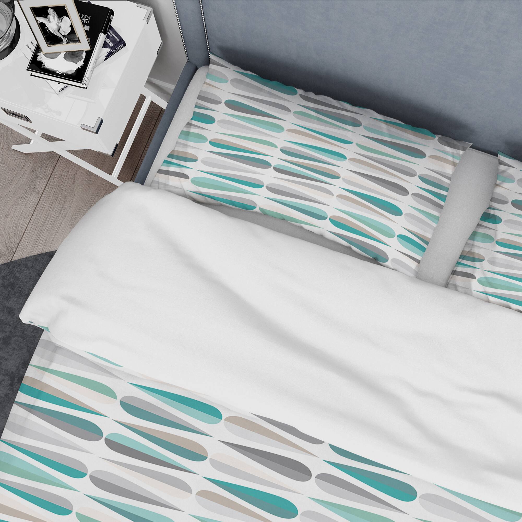 Designart 'Retro Abstract Drops III' Mid-Century Duvet Cover Set