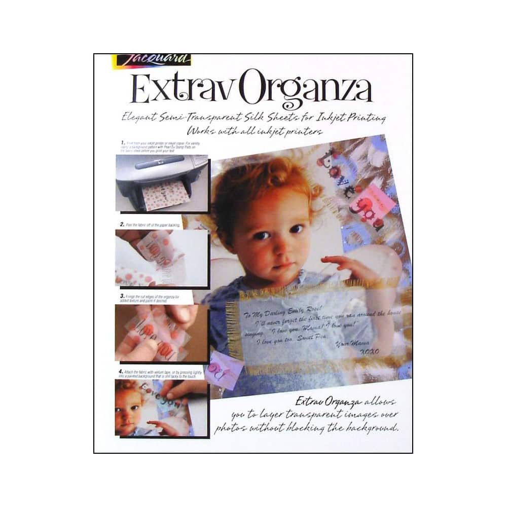 Jacquard ExtravOrganza Inkjet Fabric Sheets, 5ct.