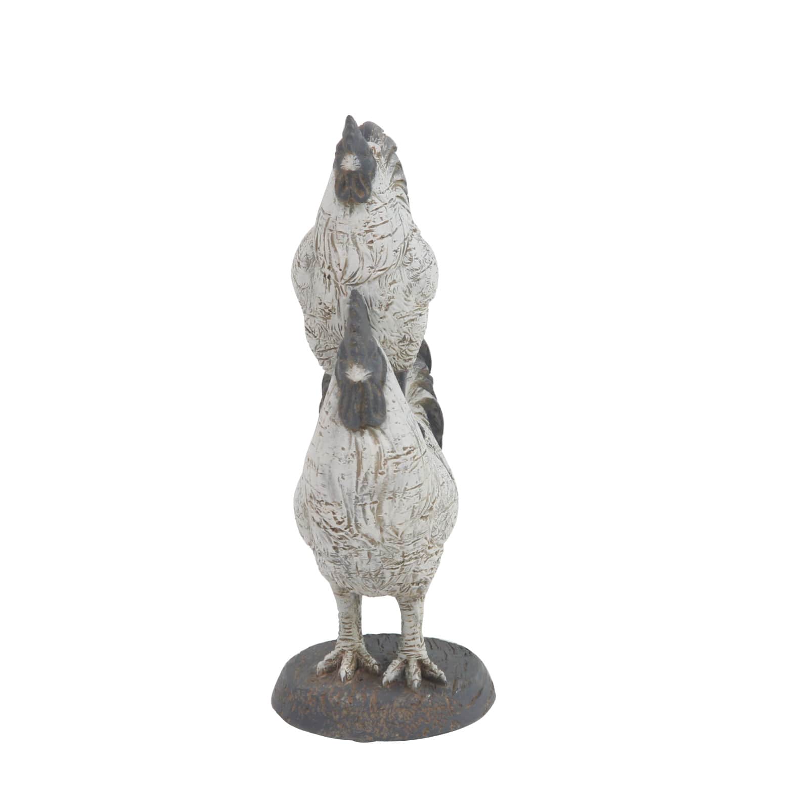 White Polystone Farmhouse Sculpture, Rooster 12" x 8" x 5"