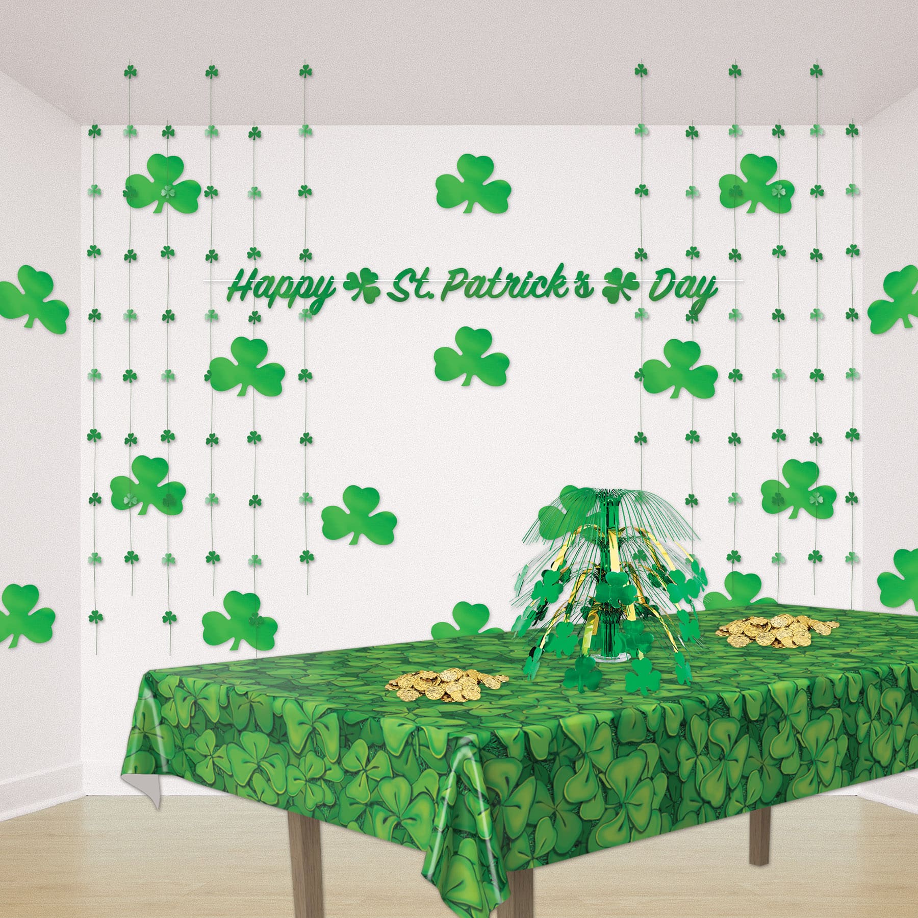 Beistle 5" Green Printed Shamrock Cutouts, 40ct.