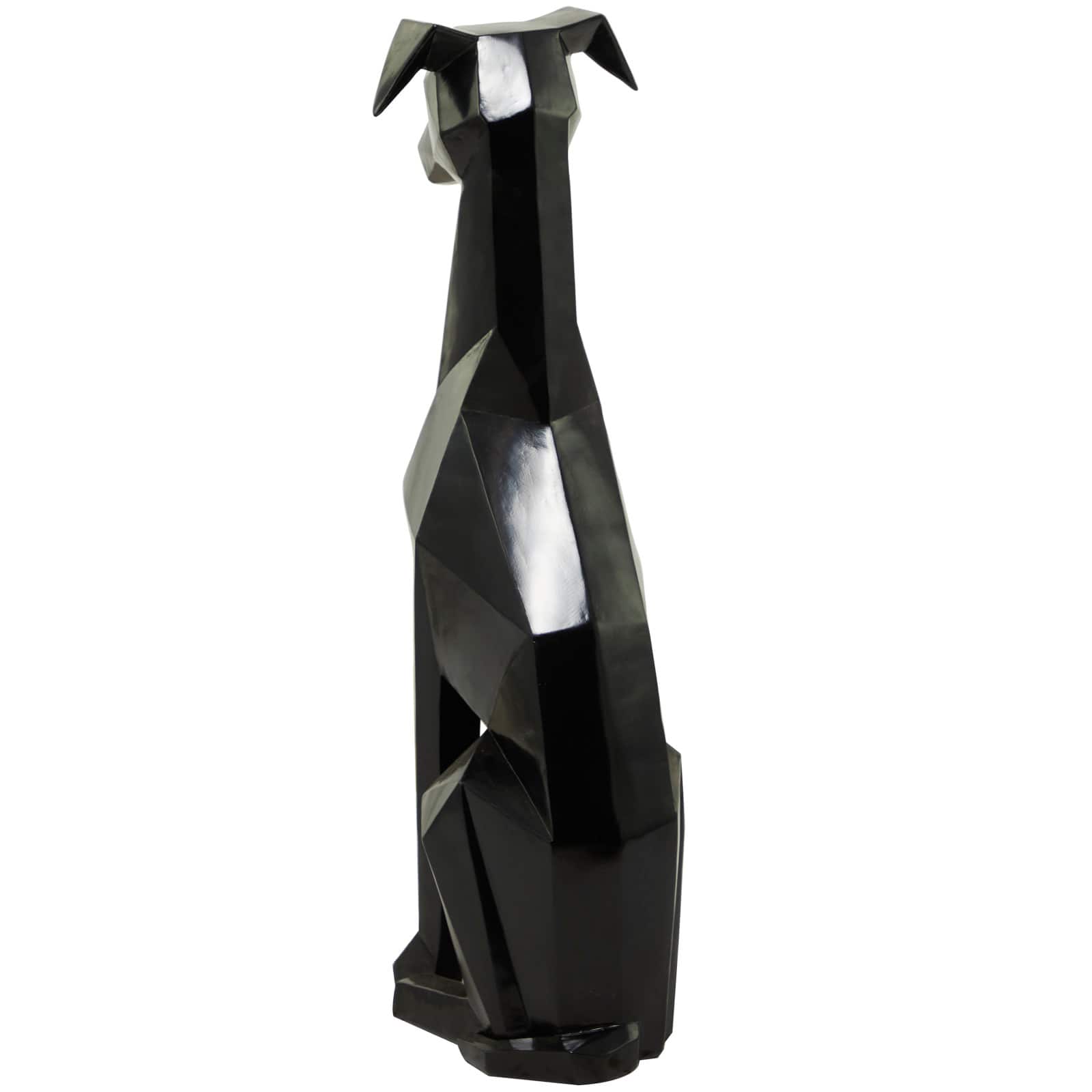 30" Silver Cubist Dog Sculpture