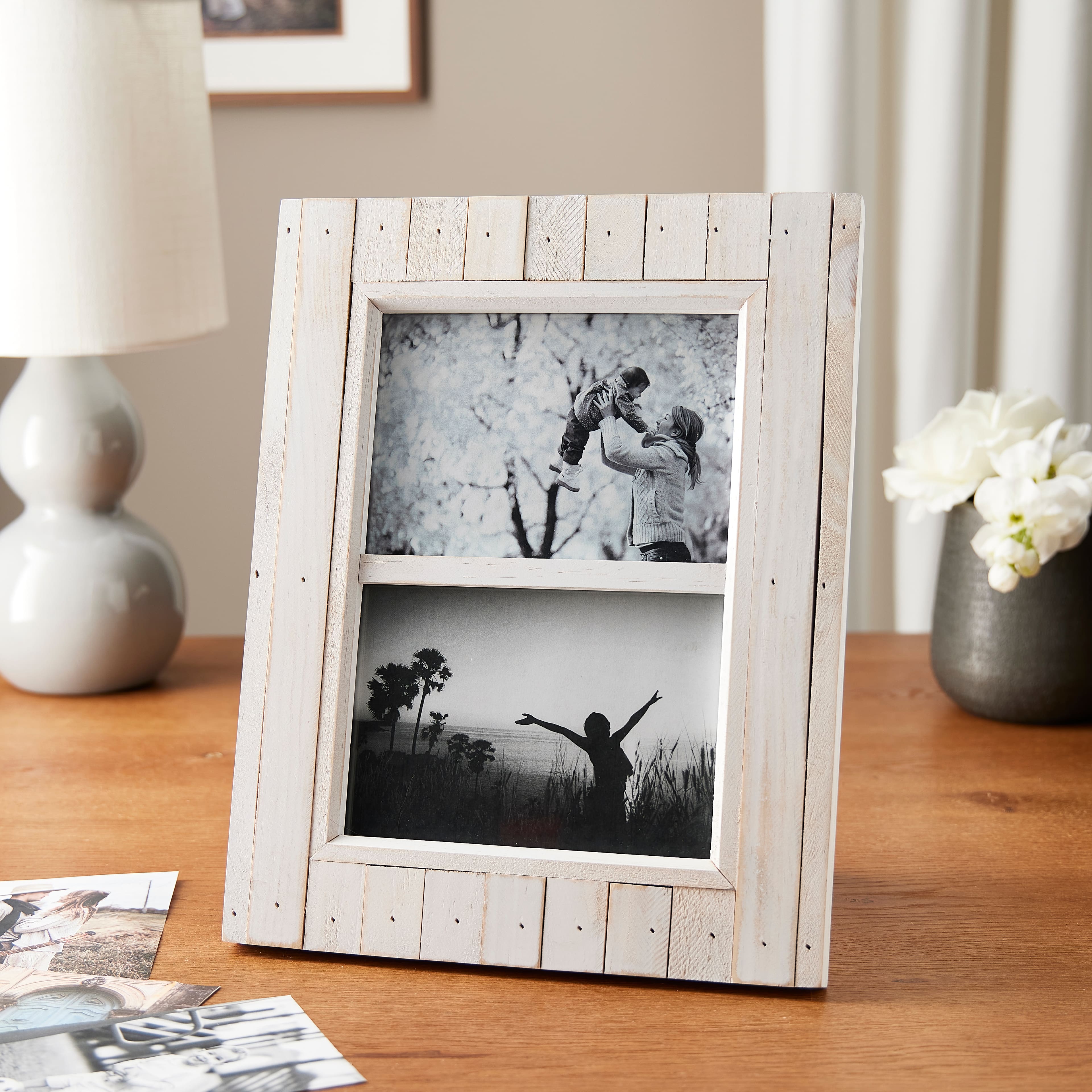 Expressions™ 2 Opening 5" x 7" White Salvage Chic Frame by Studio Décor®