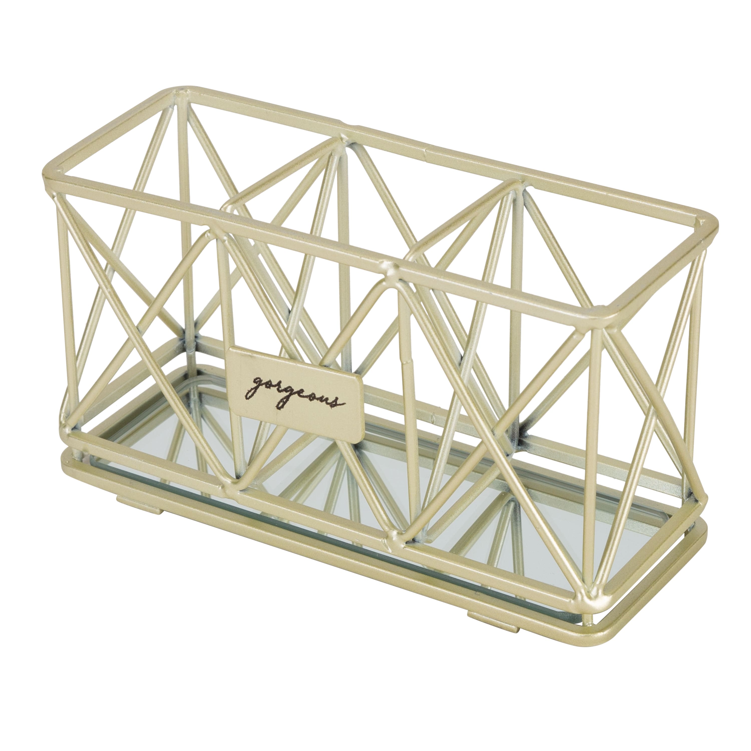 Home Details 3-Compartment Cosmetic Brush & Pencil Holder