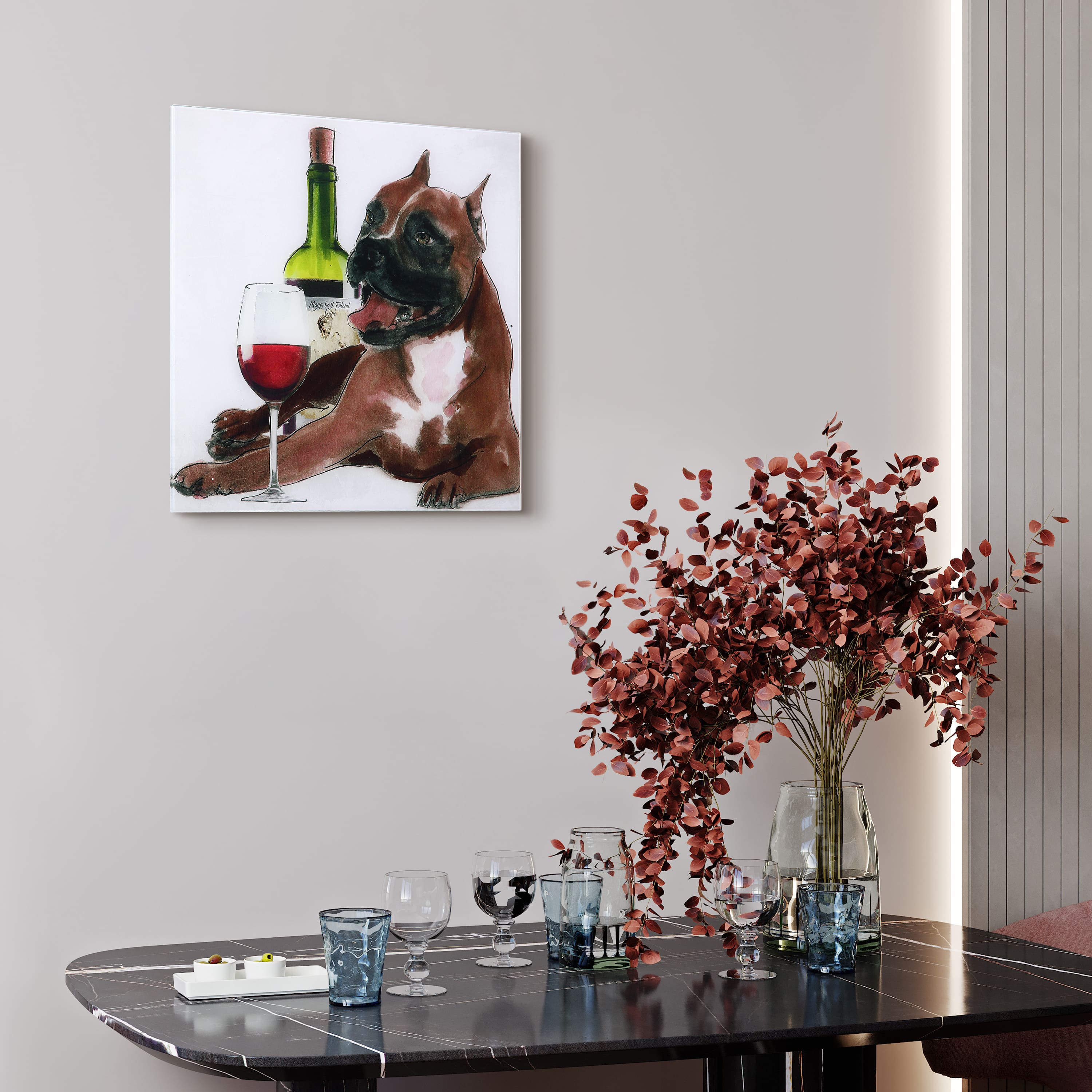 Empire Art Direct 20" x 20" Happy Hour Frameless Free Floating Printed Tempered Glass Wall Art
