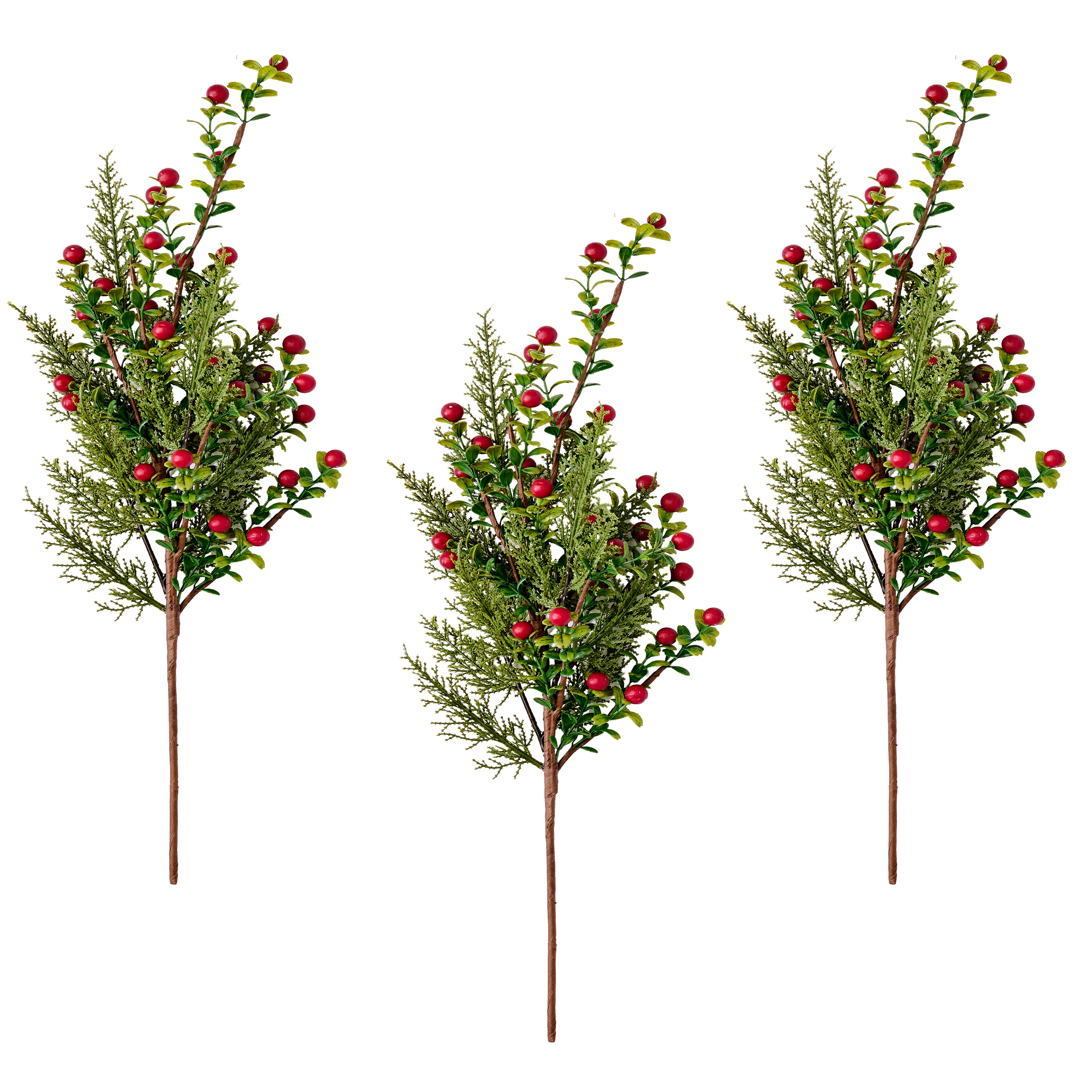 Worth Imports 20" Artificial Christmas Boxwood Berry Sprays, 3ct.