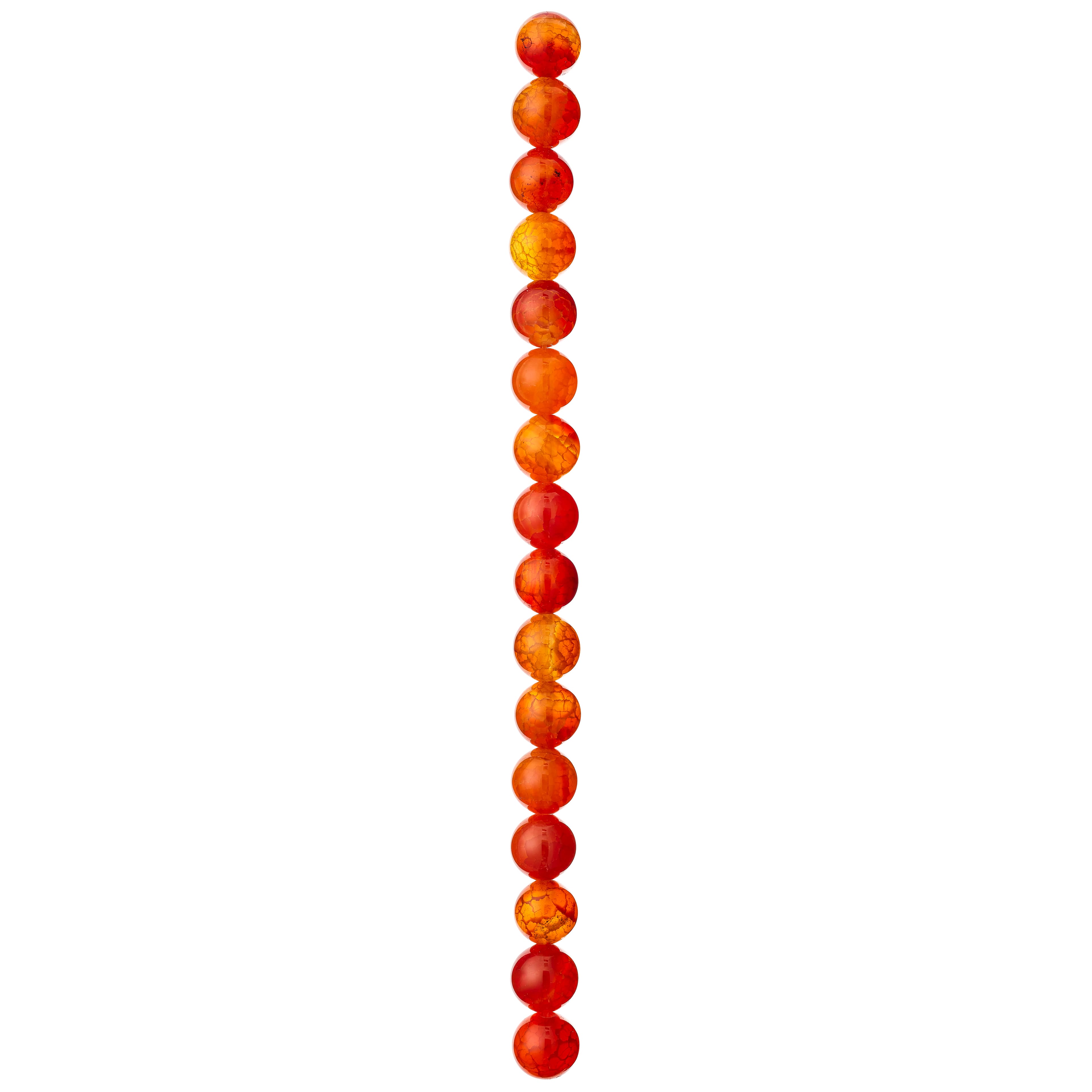 12 Pack: Amber Dyed Fire Agate Round Beads, 10mm by Bead Landing™