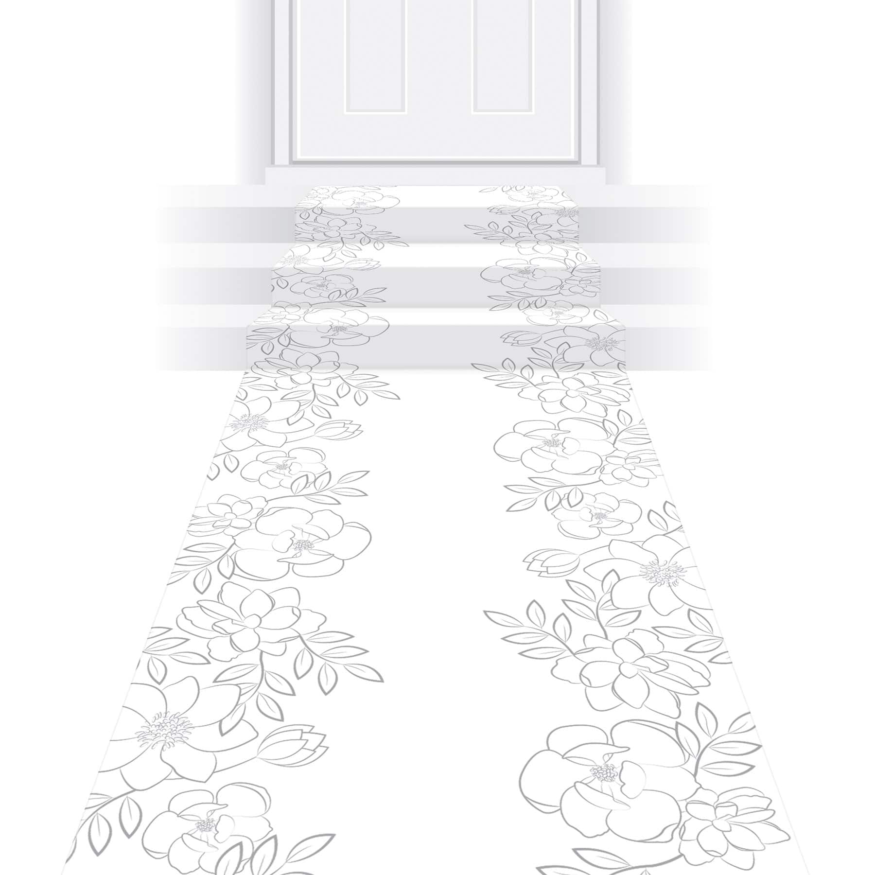 Beistle 10ft. White Floral Runner