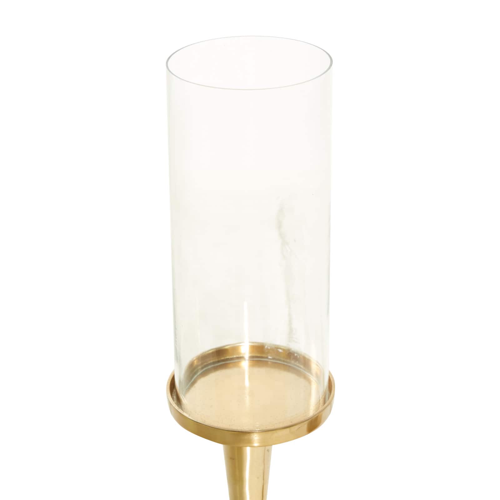 Gold Aluminum Traditional Candle Holder Set