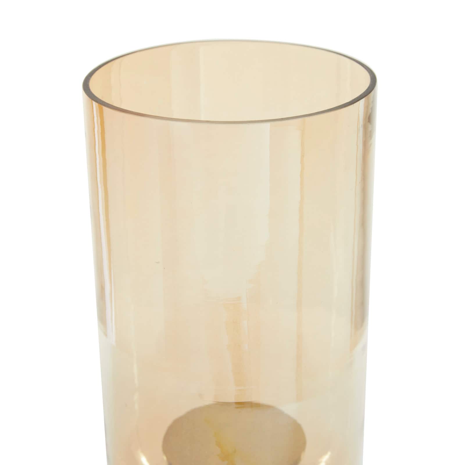 18" Gold Aluminum & Glass Traditional Candlestick Holder