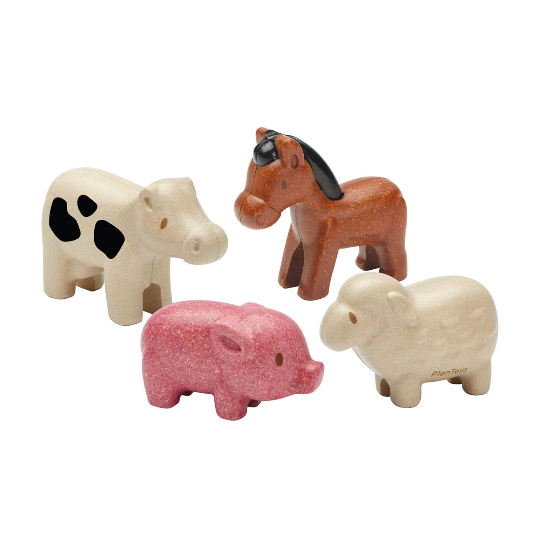 PlanToys Wooden Farm Animals Playset