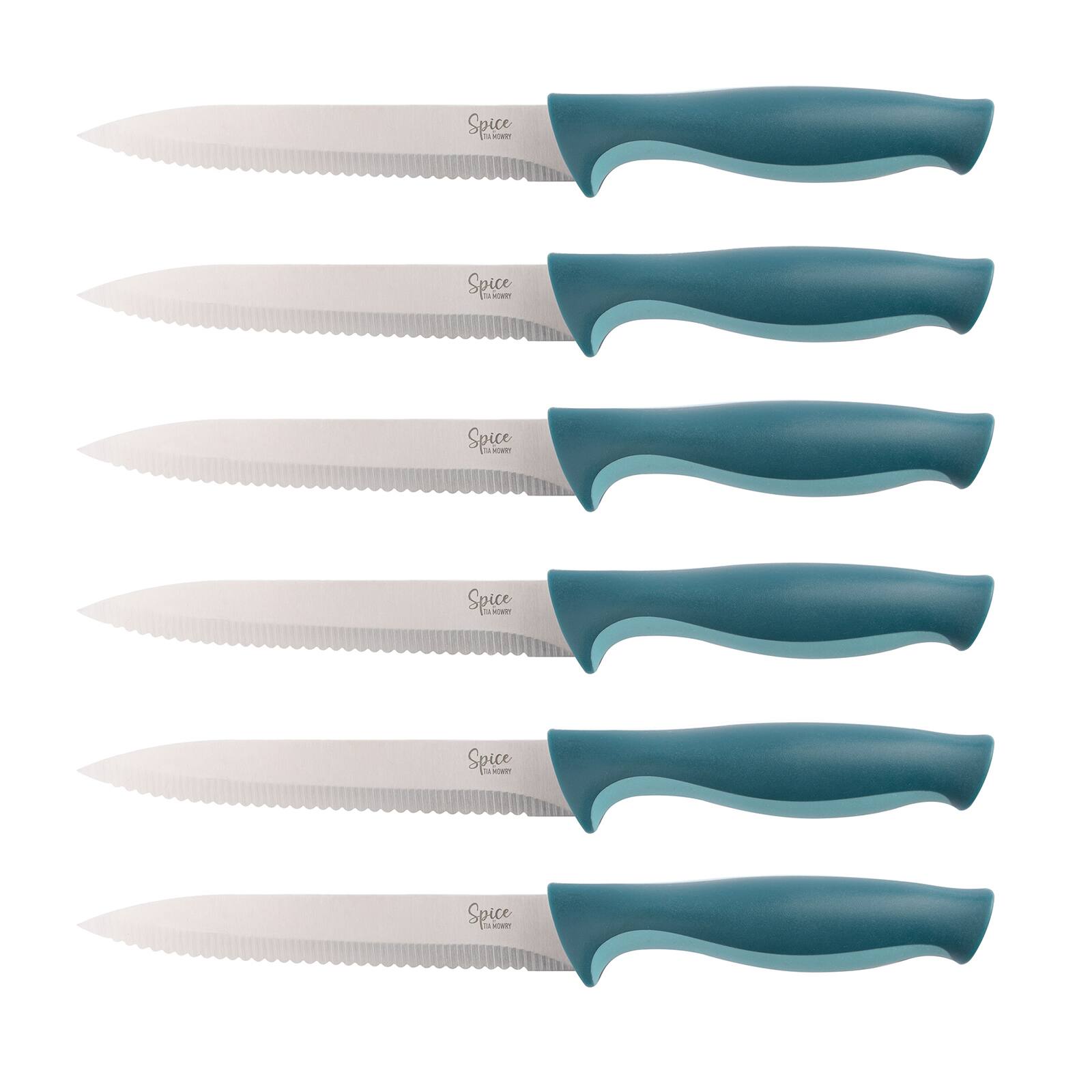 Spice by Tia Mowry Savory Saffron Teal 14 Piece Cutlery Set