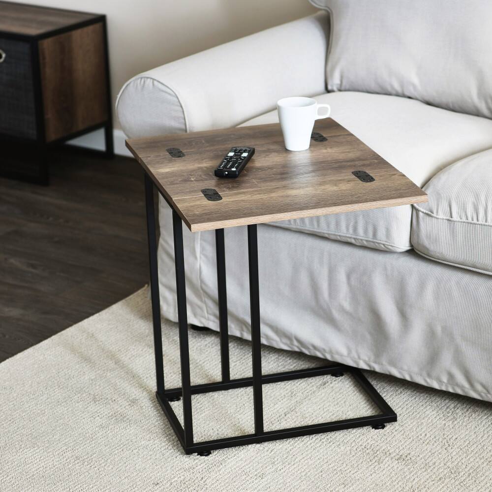 Household Essentials Jamestown Extendable C-Shaped End Table