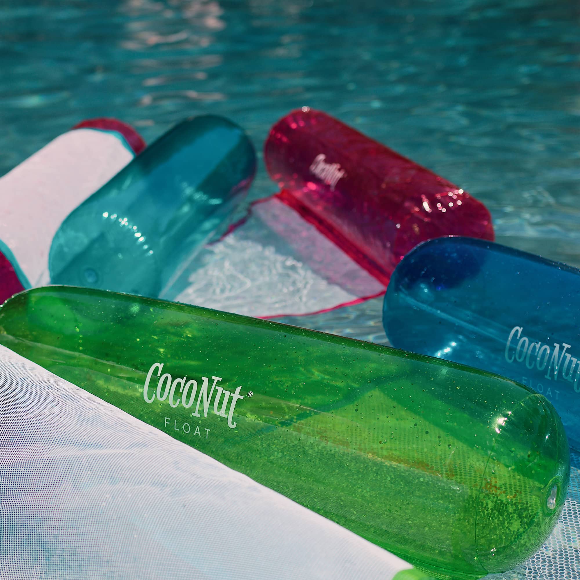 CocoNut Float 4ft. Green Glitter Hammock Pool Lounger