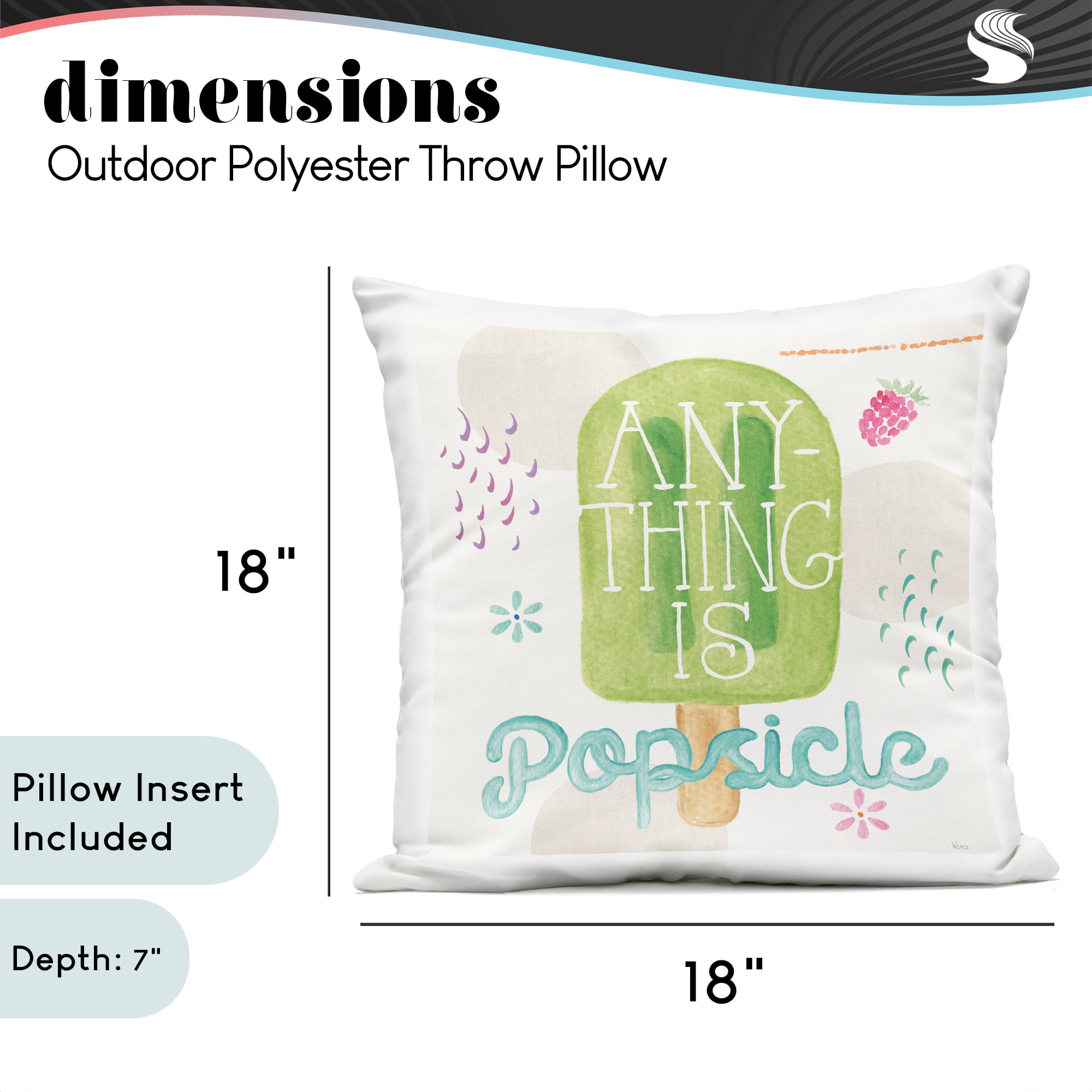 Stupell Industries 18" x 18" Uplifting Summer Phrase Outdoor Print Throw Pillow