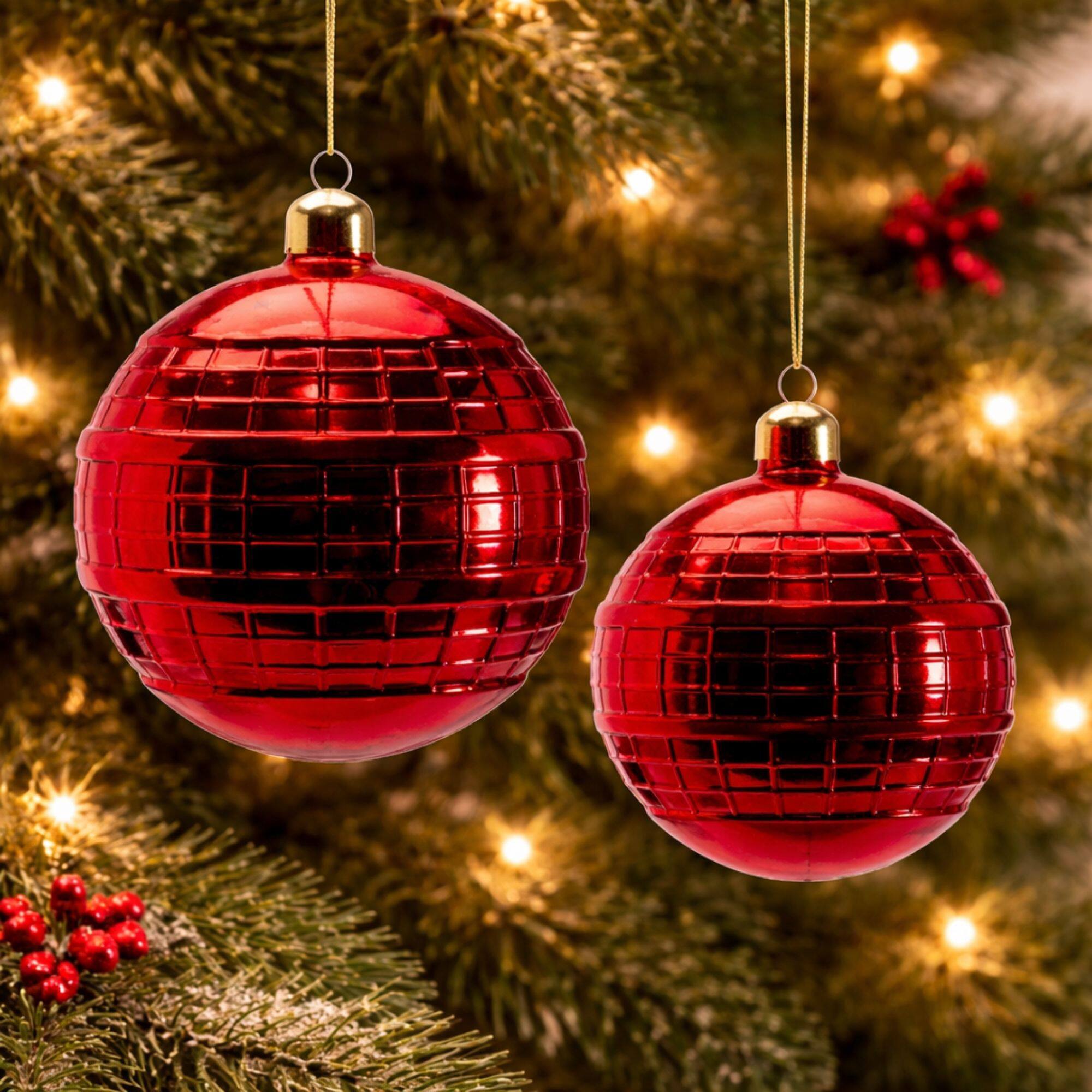 Melrose Red Glass Ball Ornament Set