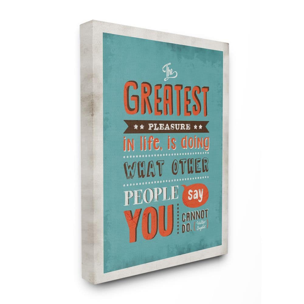 Stupell Industries The Greatest Pleasure Inspirational Vintage Comic Book Canvas Wall Art