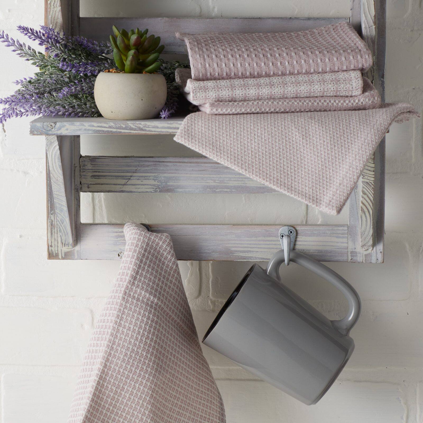 DII® Dusty Lilac Mixed Pattern Dishcloths, 5ct.