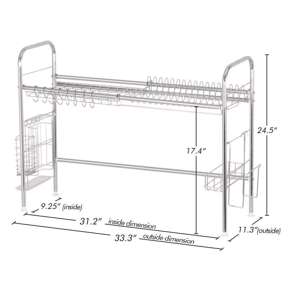 NEX™ Stainless Steel Single Layer Adjustable Dish Rack