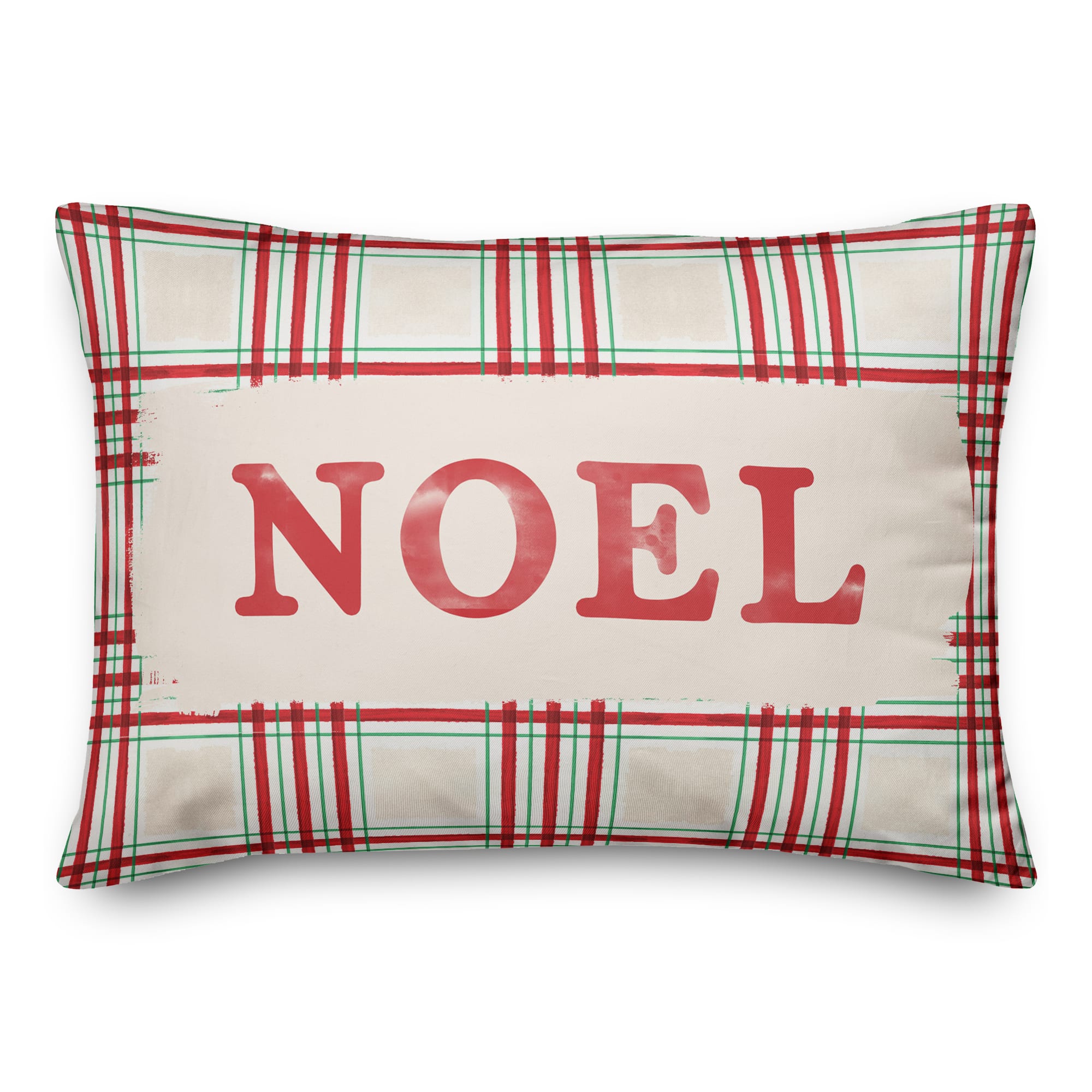 Noel Plaid Throw Pillow