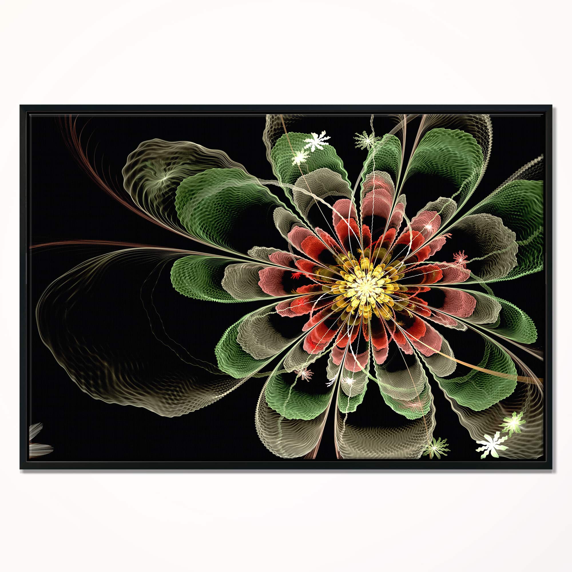 Designart - Abstract Green Fractal Flower