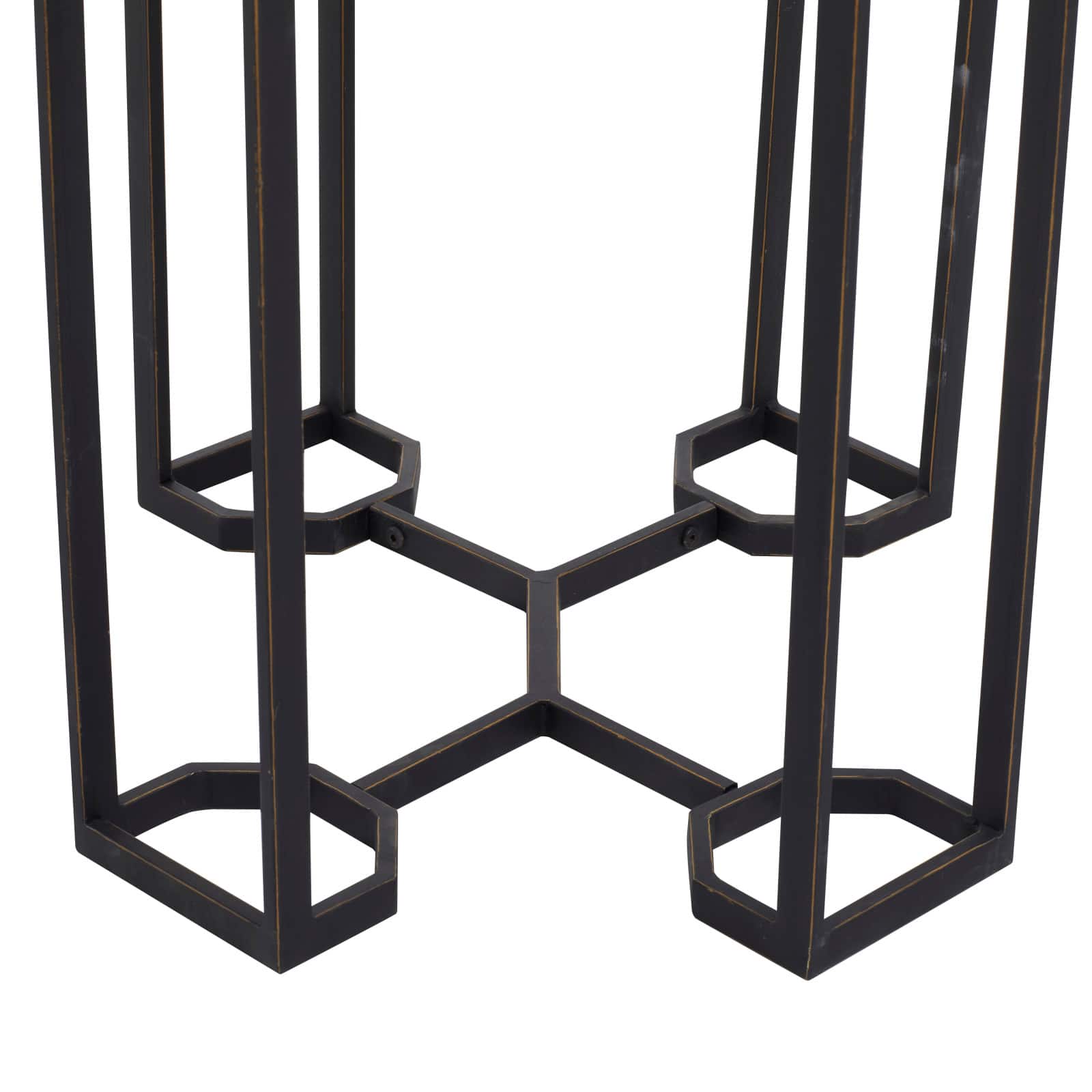 18" White Iron Contemporary Accent Table