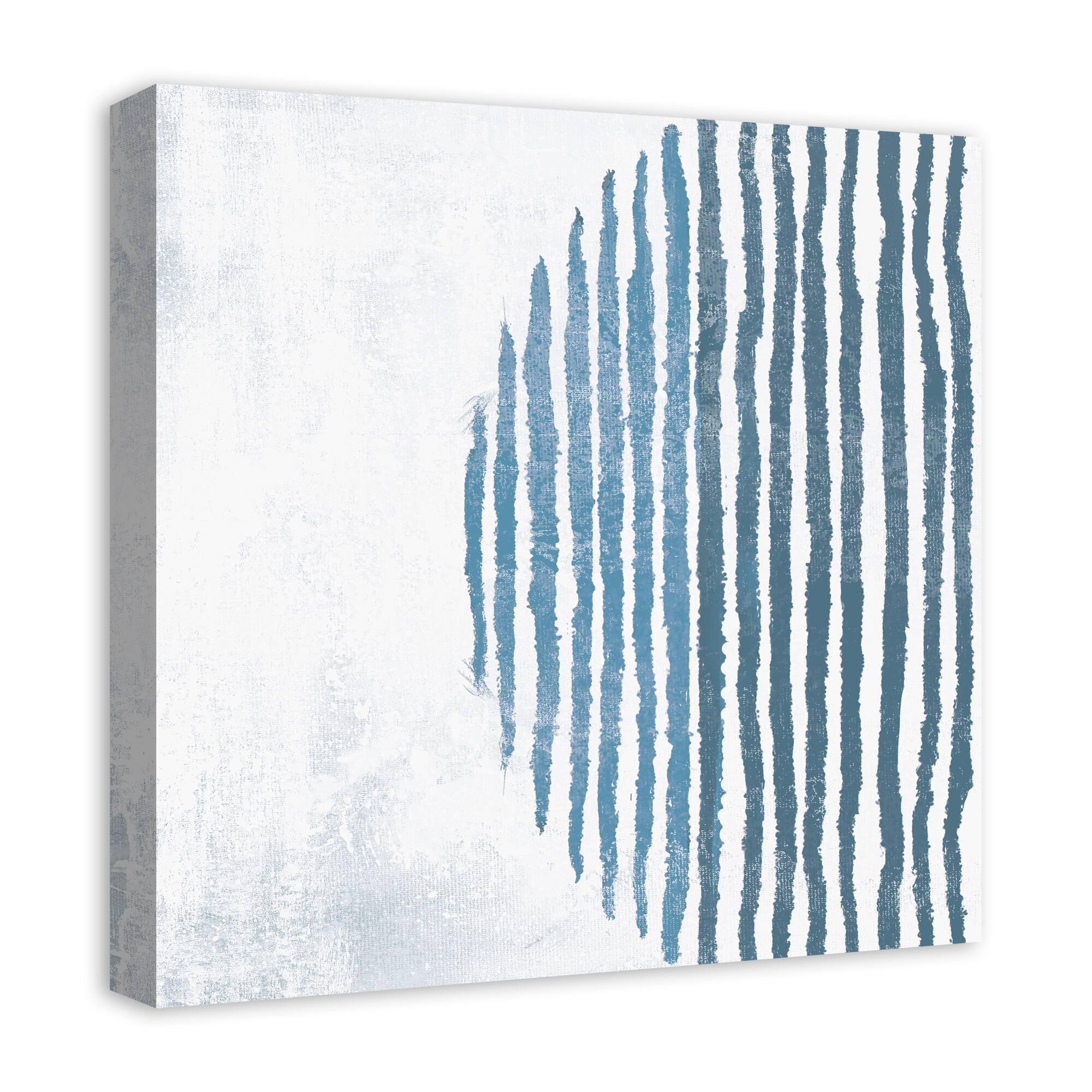 Blue Circle Line Canvas Wall Art