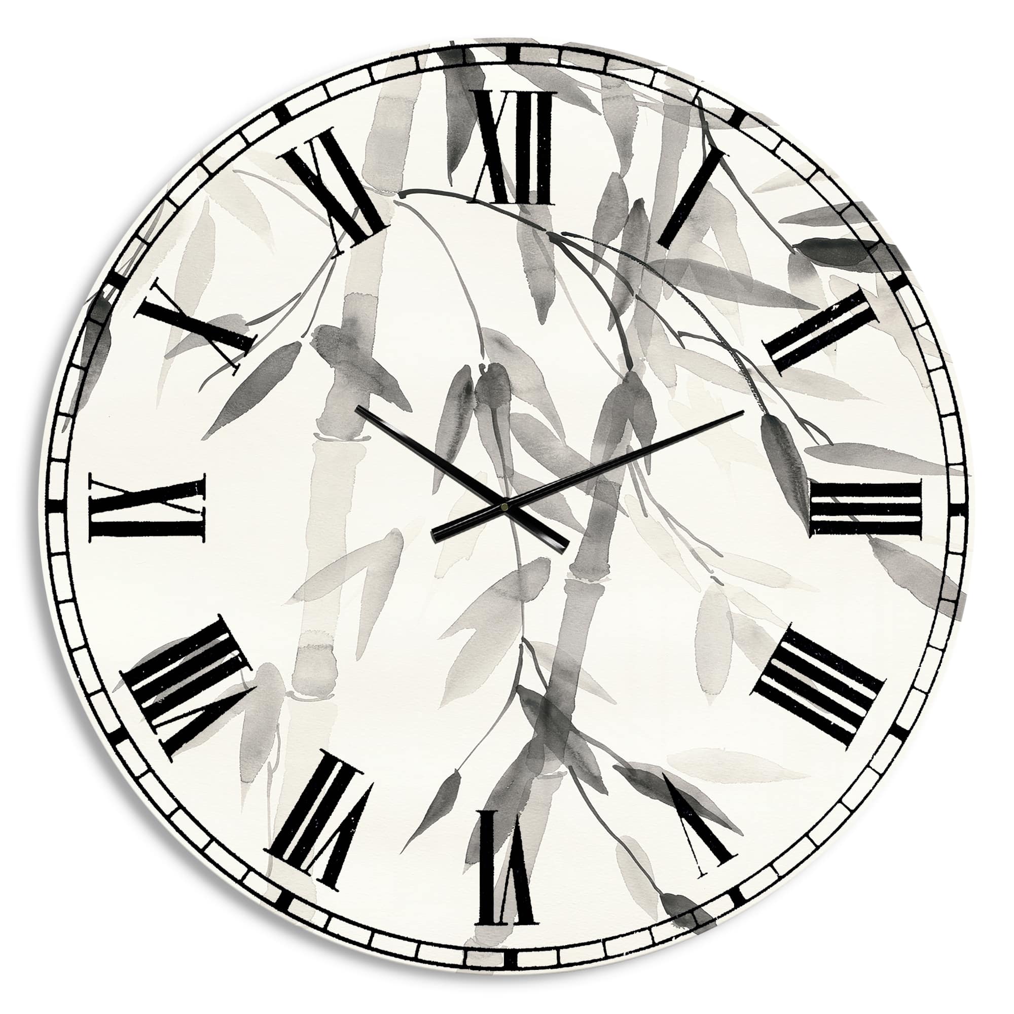 Designart 'Blue Columbine Flowers With Butterfly Traditional Wall Clock