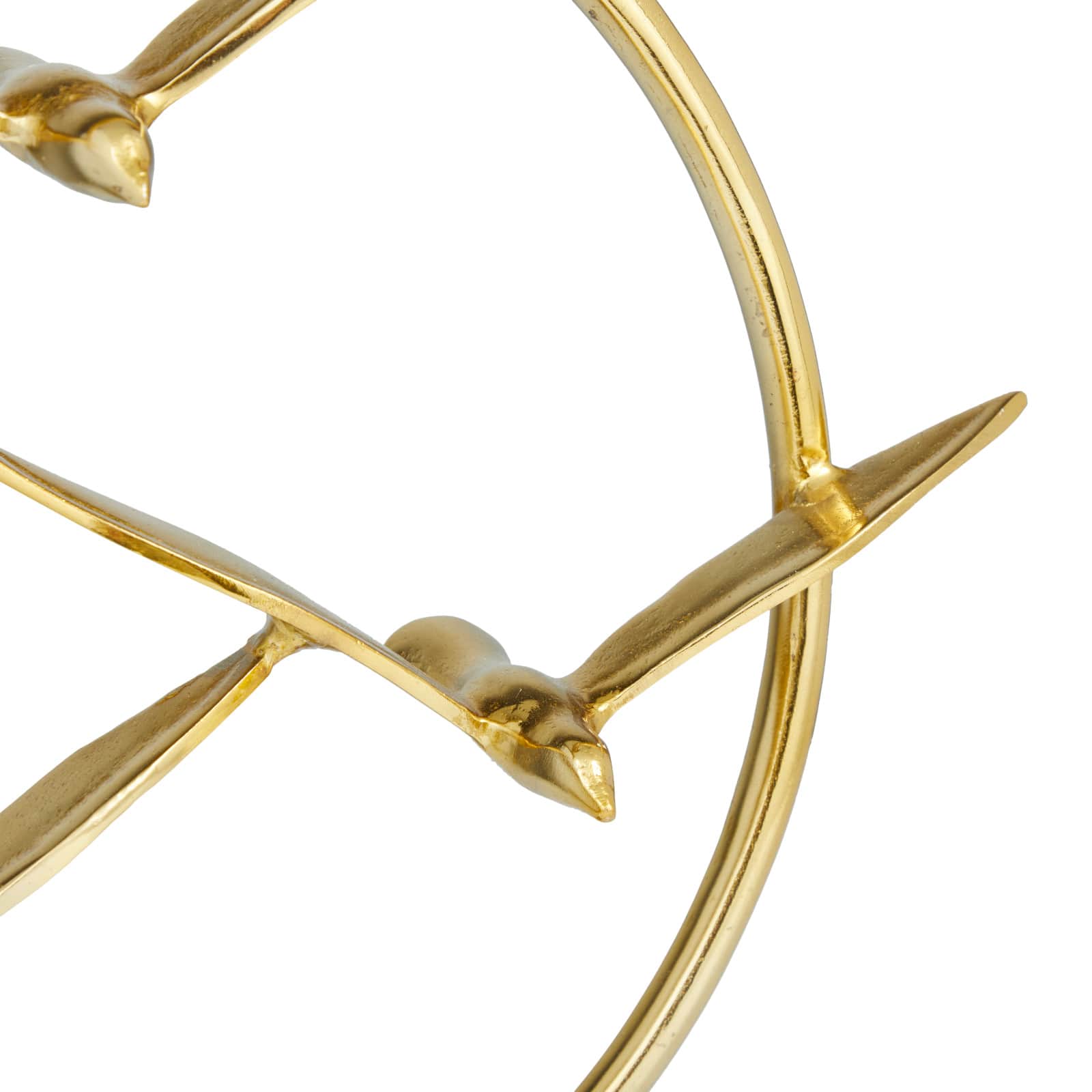 Gold Aluminum Contemporary Sculpture, 17" x 18" x 5"