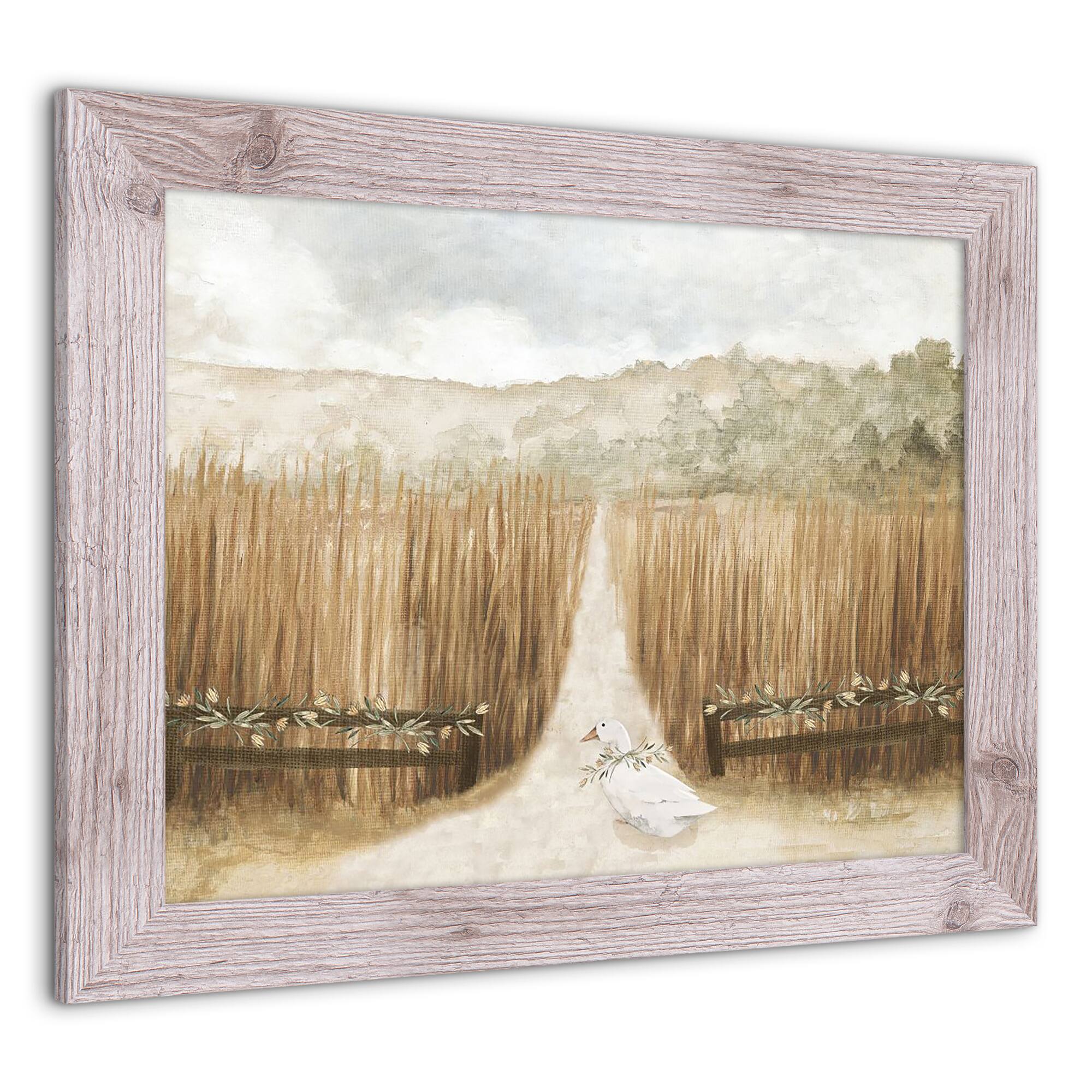 Duck Wheat Field Western Framed Print