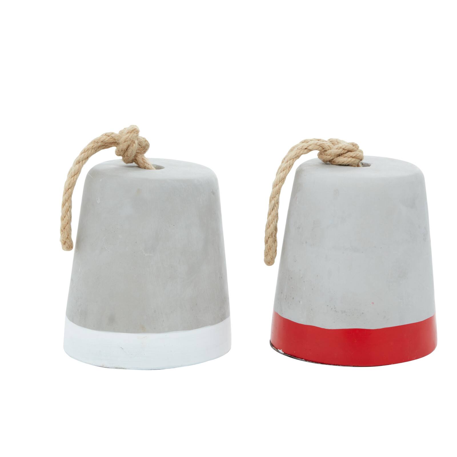 9" Gray Cement Coastal Lifeguard Sculpture Set