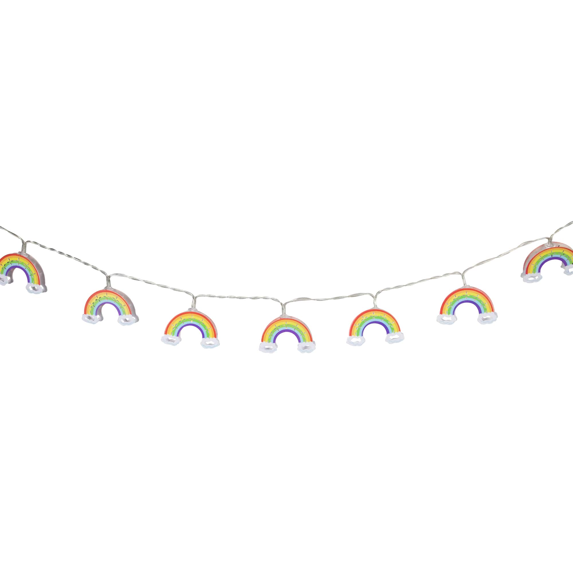 10ct. LED Warm White Rainbow Christmas String Lights with Clear Wire