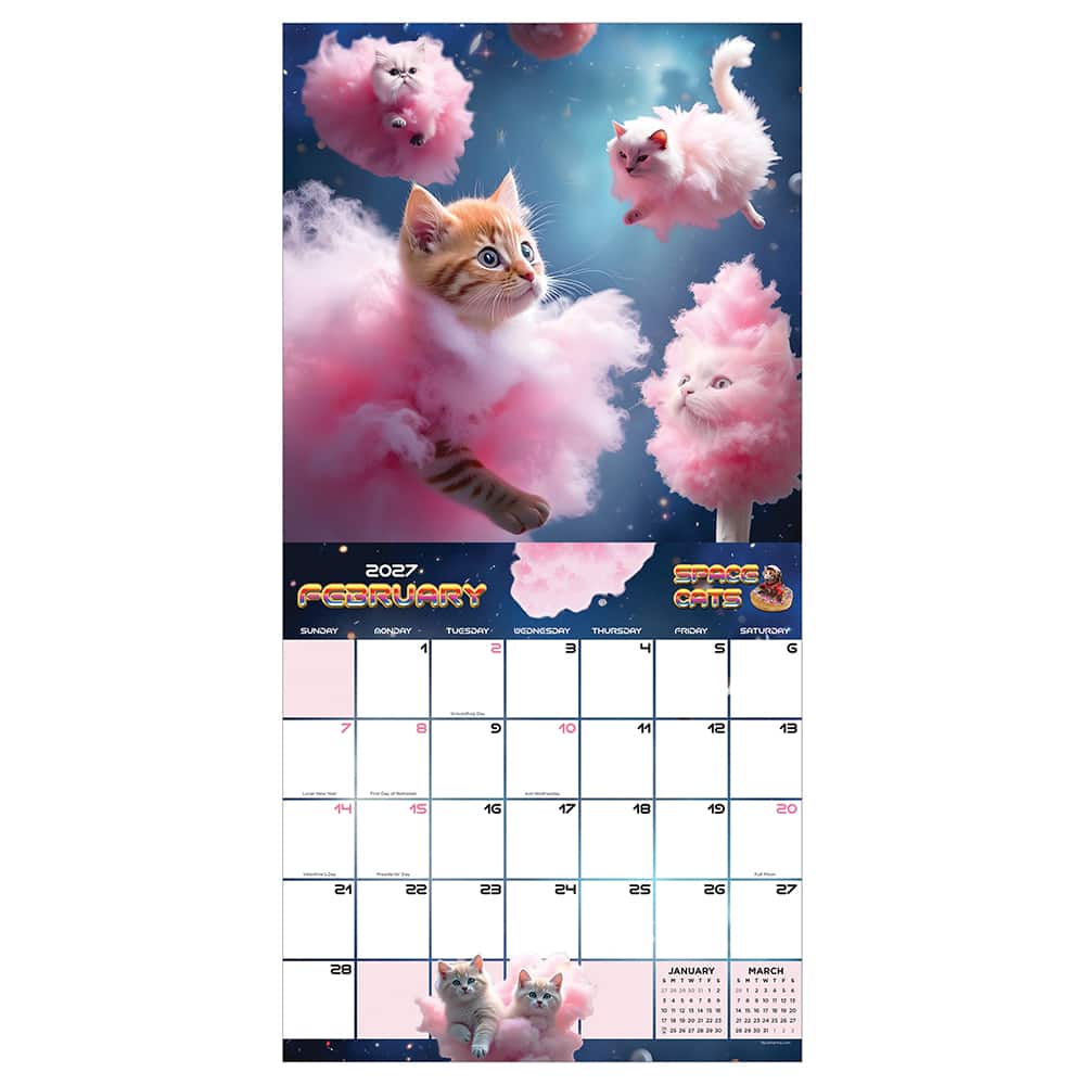 2027 Space Cats Wall Calendar