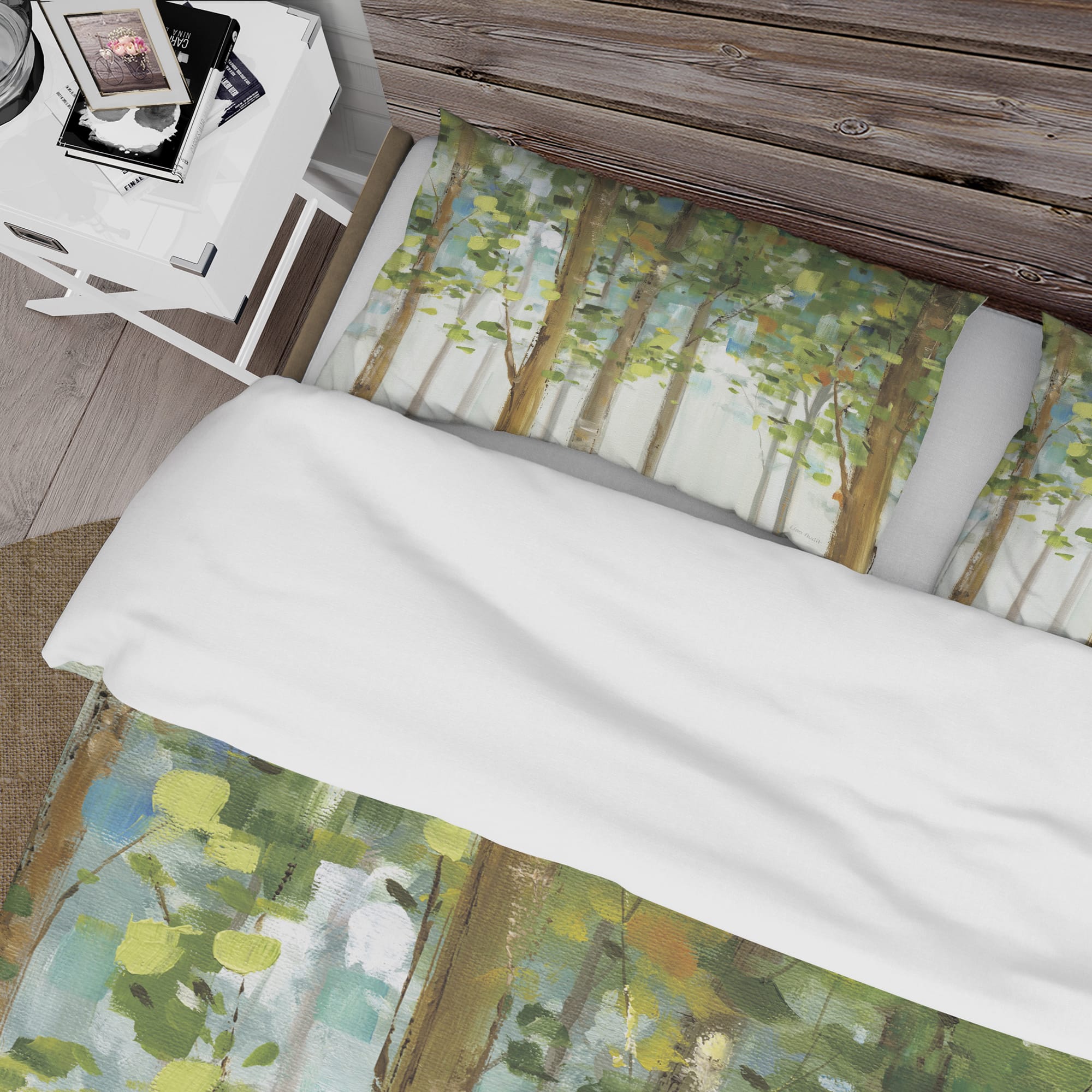 Designart 'Green Forest Study' Farmhouse Bedding Set
