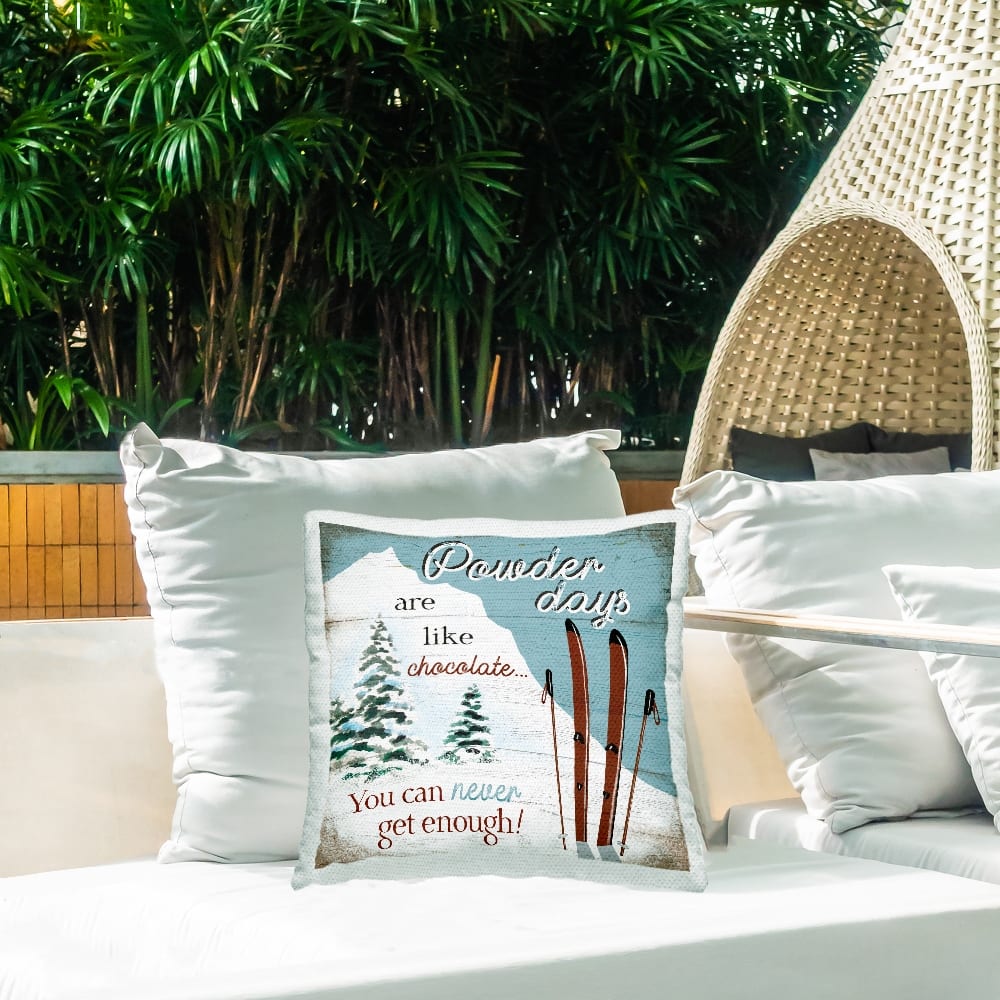 Stupell Industries 18" x 18" Rustic Powder Days Phrase Outdoor Pillow
